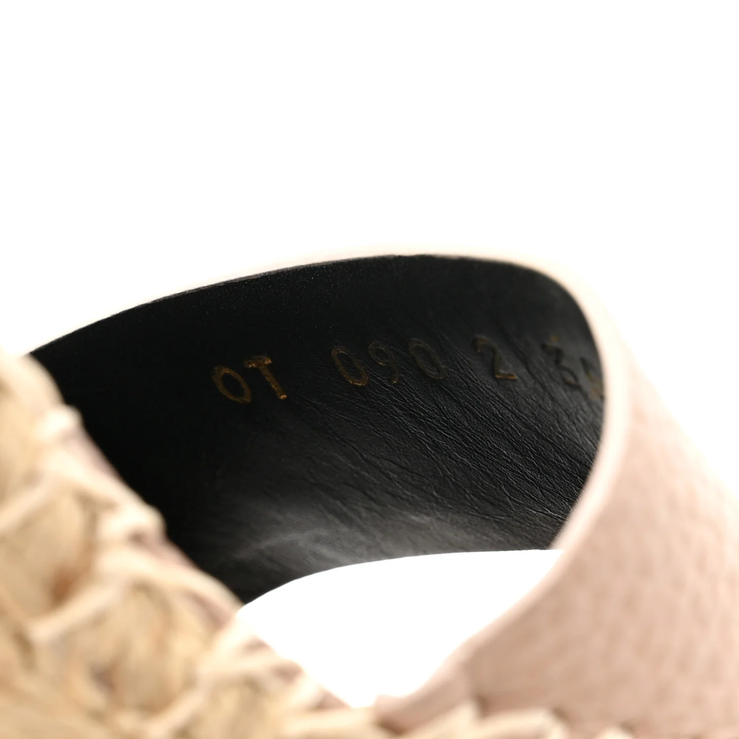 Grained Calfskin Rockstud Ankle Strap Espadrille 15/105mm Wedge Sandals 35 Rose Quartz Natural