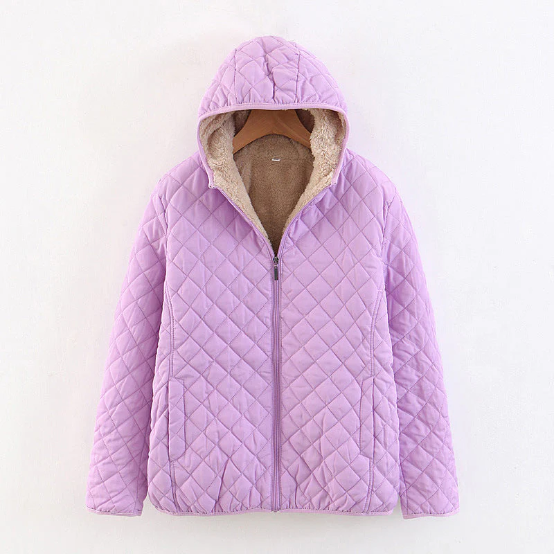 Veste matelassée à capuche avec doublure en peluche
