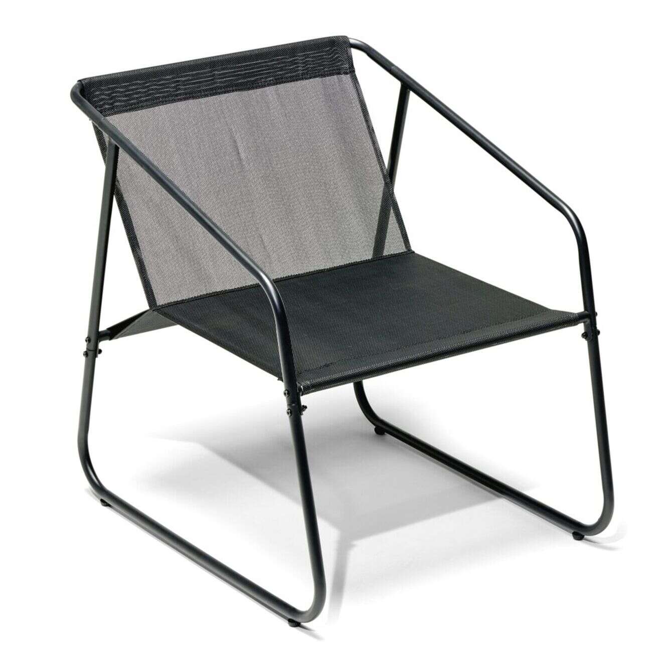 Salon de jardin 4 personnes Mathis textilène gris anthracite