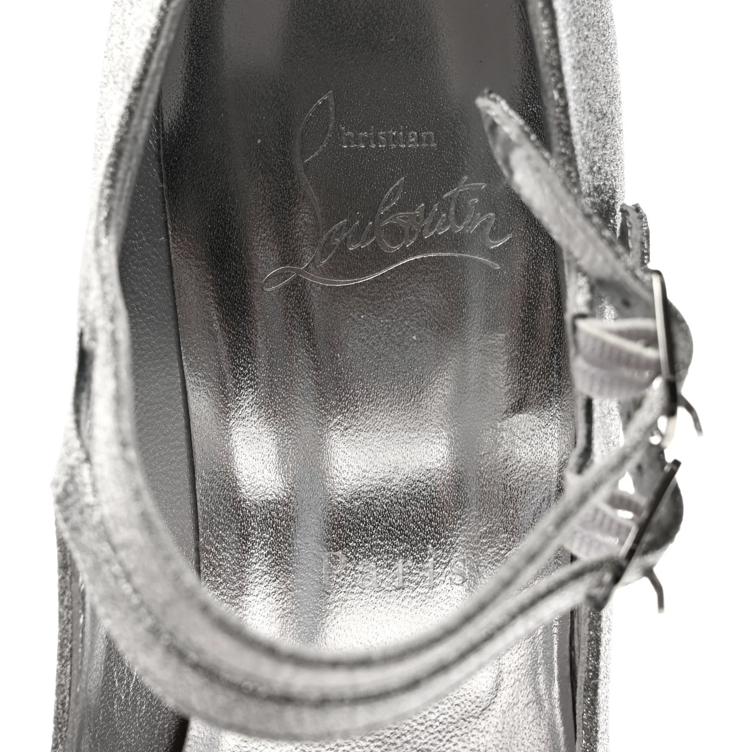 Glitter Calfskin Movida Jane 130 Platform Pump 38.5 Silver