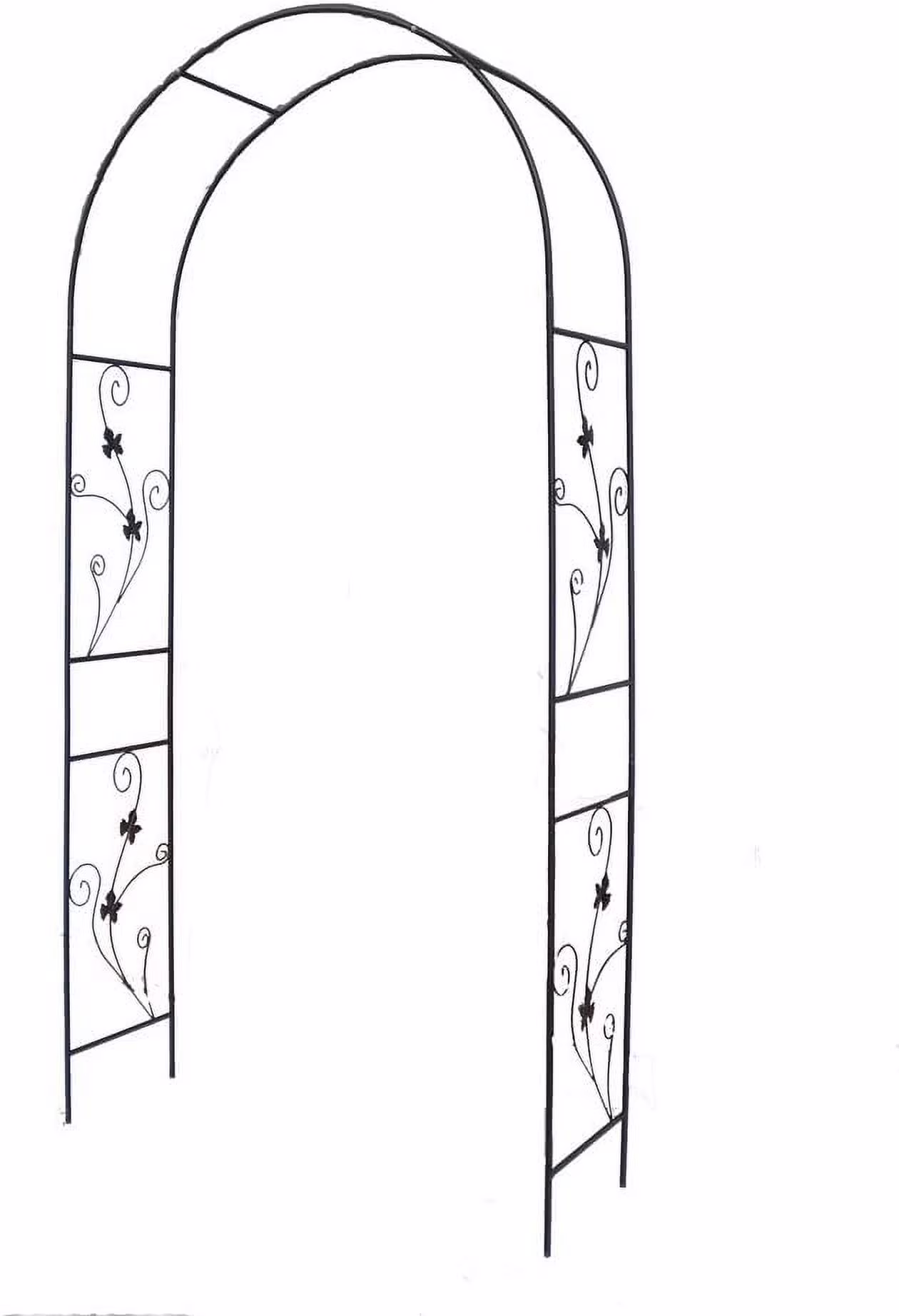 1. GO Steel Garden Arch with Gate, 7'5 High x 4'2 Wide, Garden Arbor for Various Climbing Plant