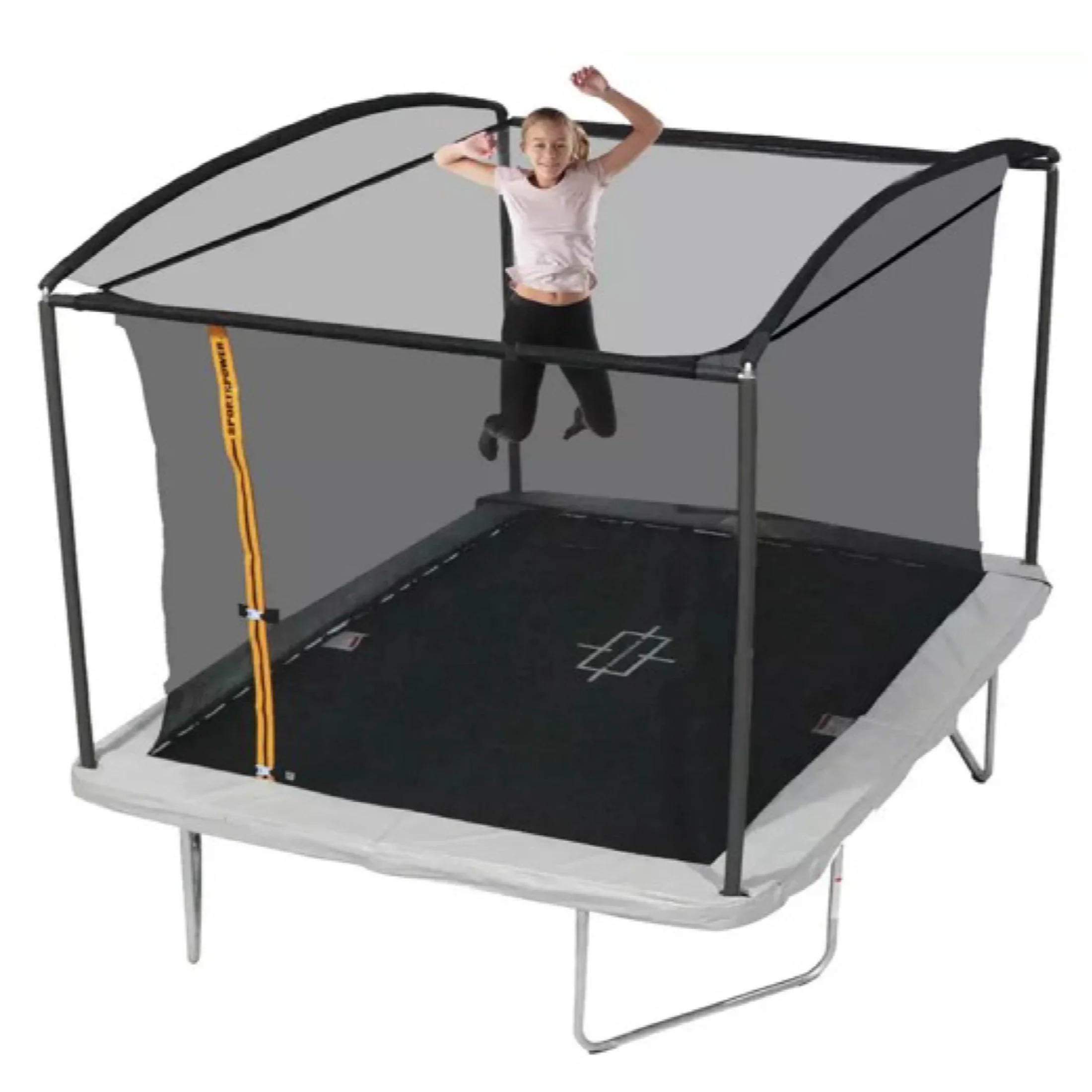 Bounce Pro 6x8’ Rectangular Trampoline for Kids 6+ with Safety-Enclosure in Gray and Orange - Image 2