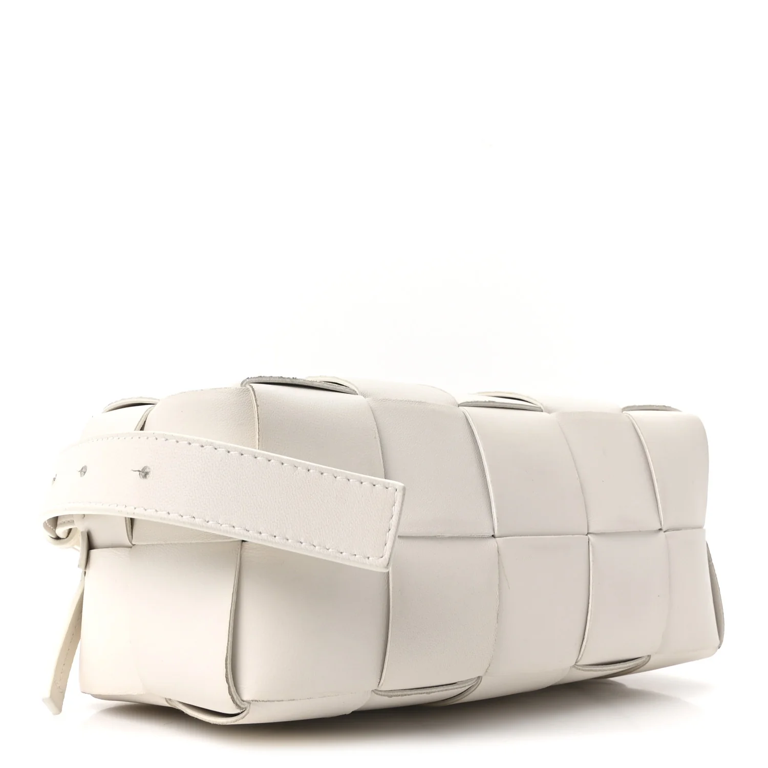 Lambskin Maxi Intrecciato Small Brick Cassette Bag White