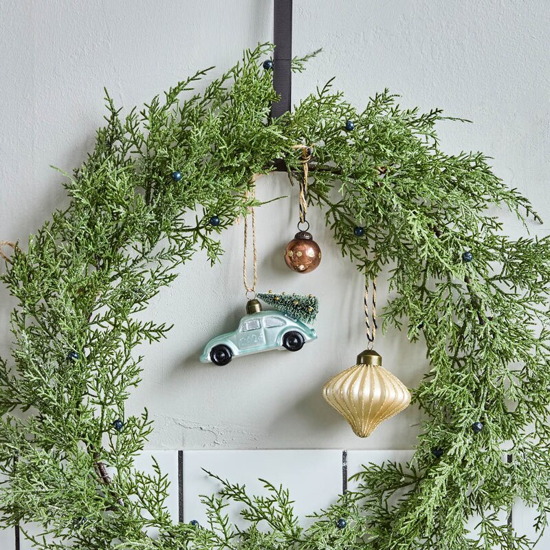 Car julepynt 10,5 cm lyseblå