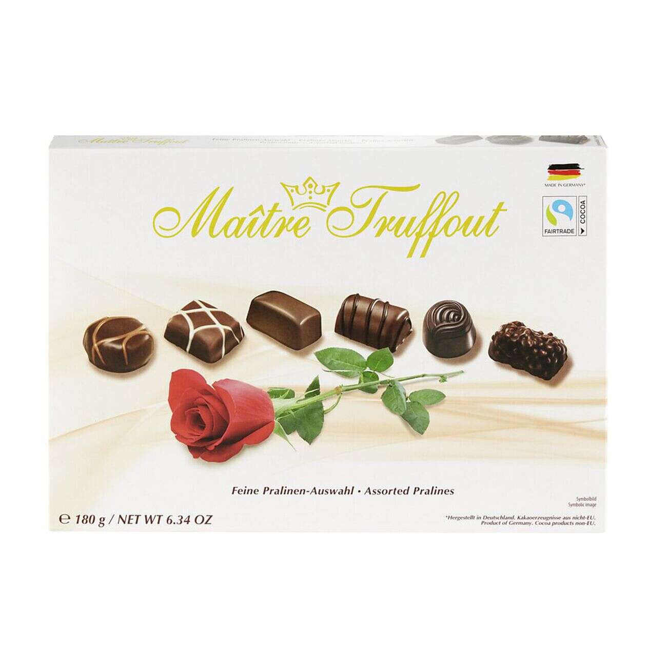 Chocolats fins Maître Truffout 180g - Boîte rose
