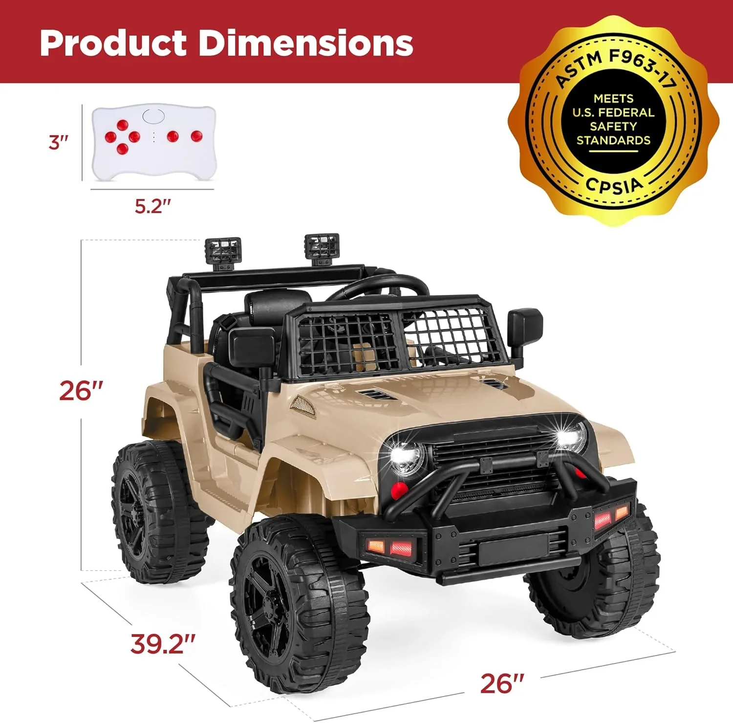 Camion électrique pour enfants Best Choice Products 12V avec suspension à ressorts et lumières LED