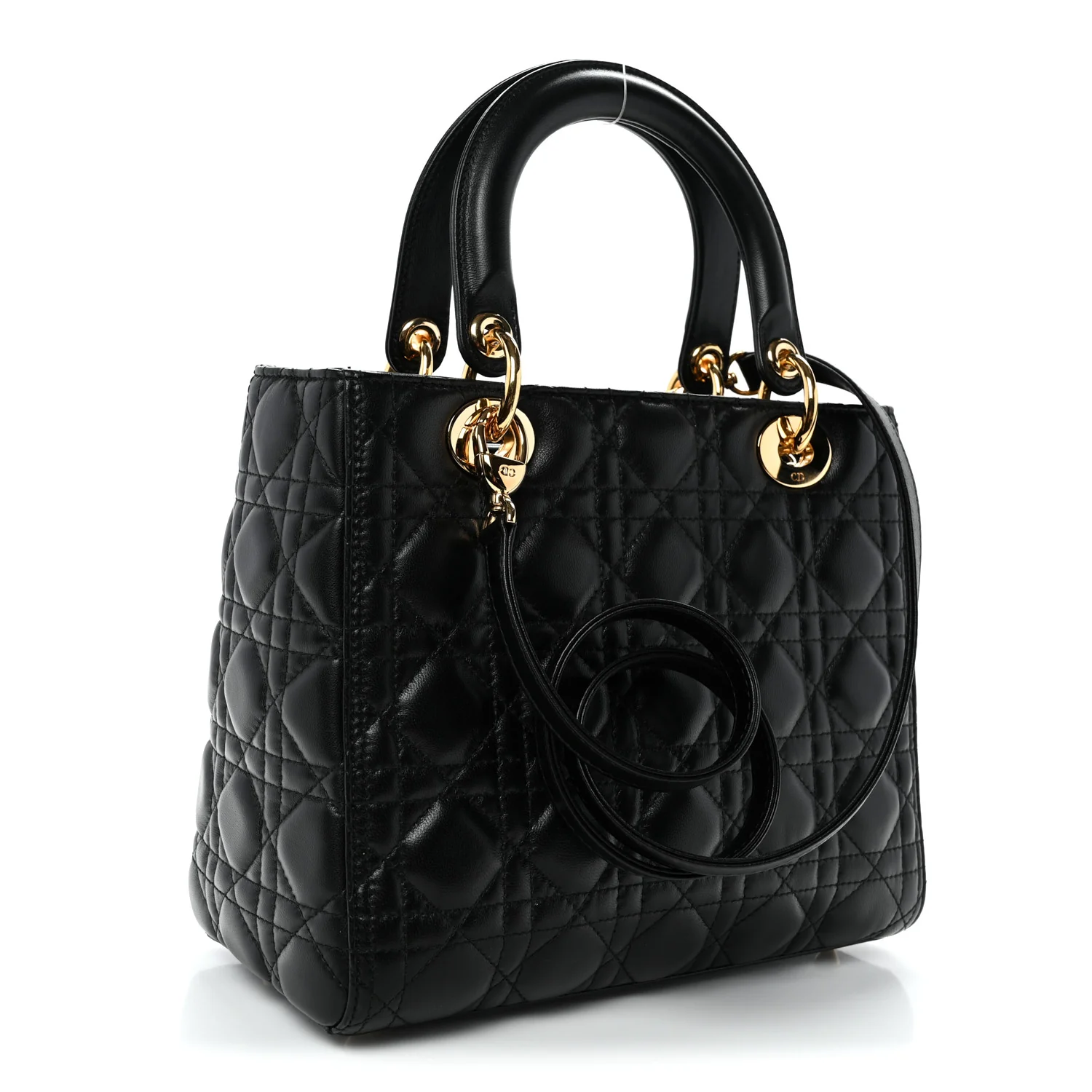Lambskin Cannage Medium Lady Dior Black