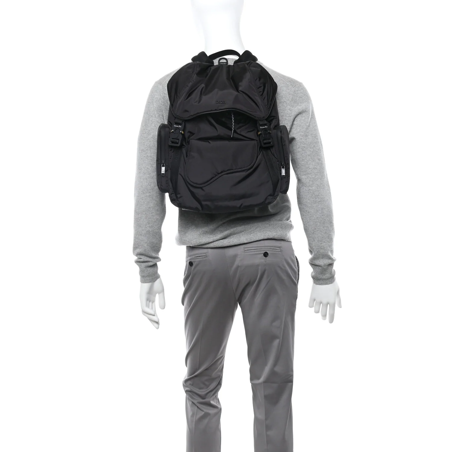 Nylon Saddle Backpack Black