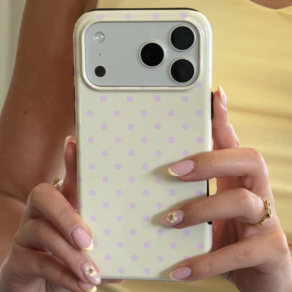 Tough Phone Case - Butter Blush Polka Dot