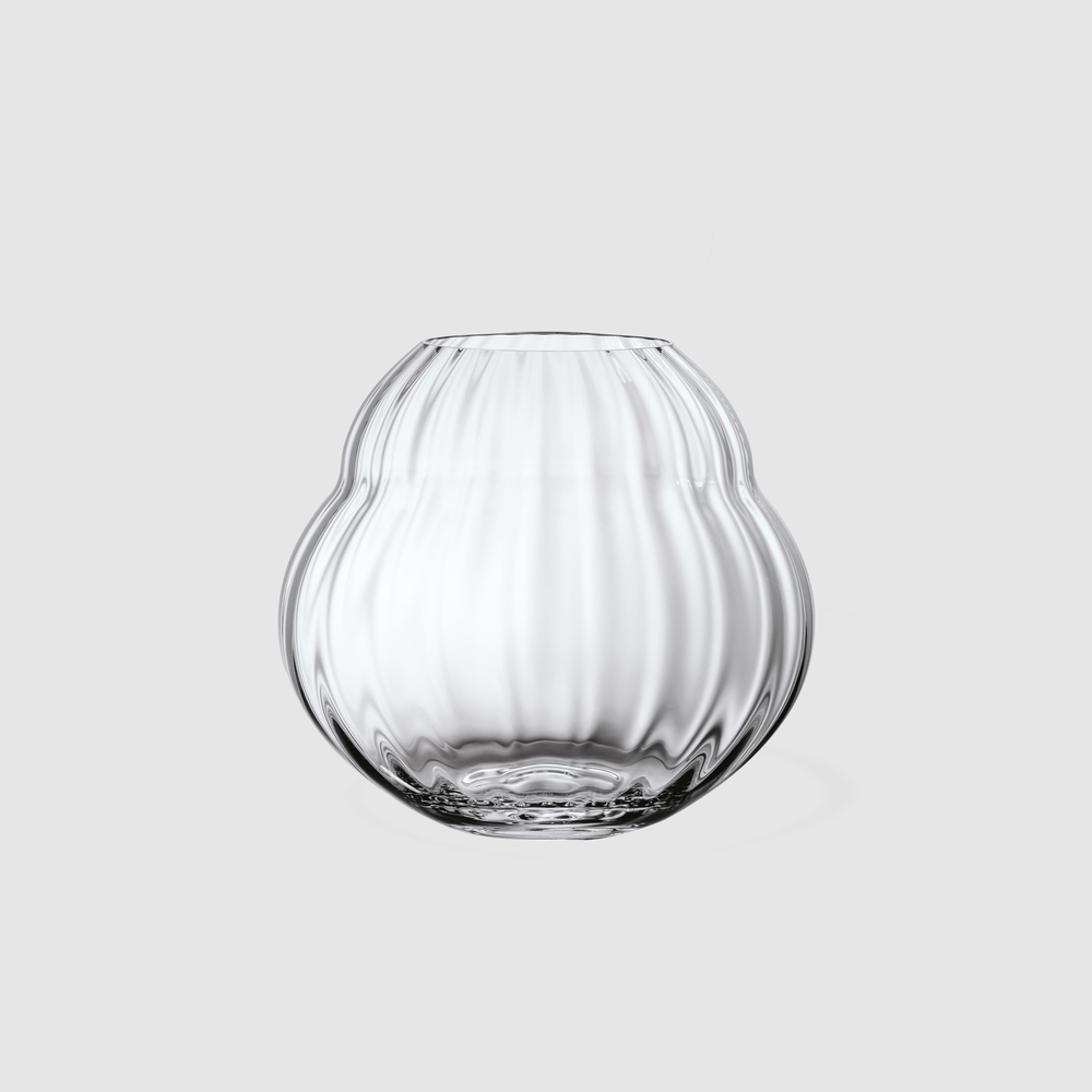 Rose Garden Vase - Clear, 7.5'' x 6.7'', crystal glass