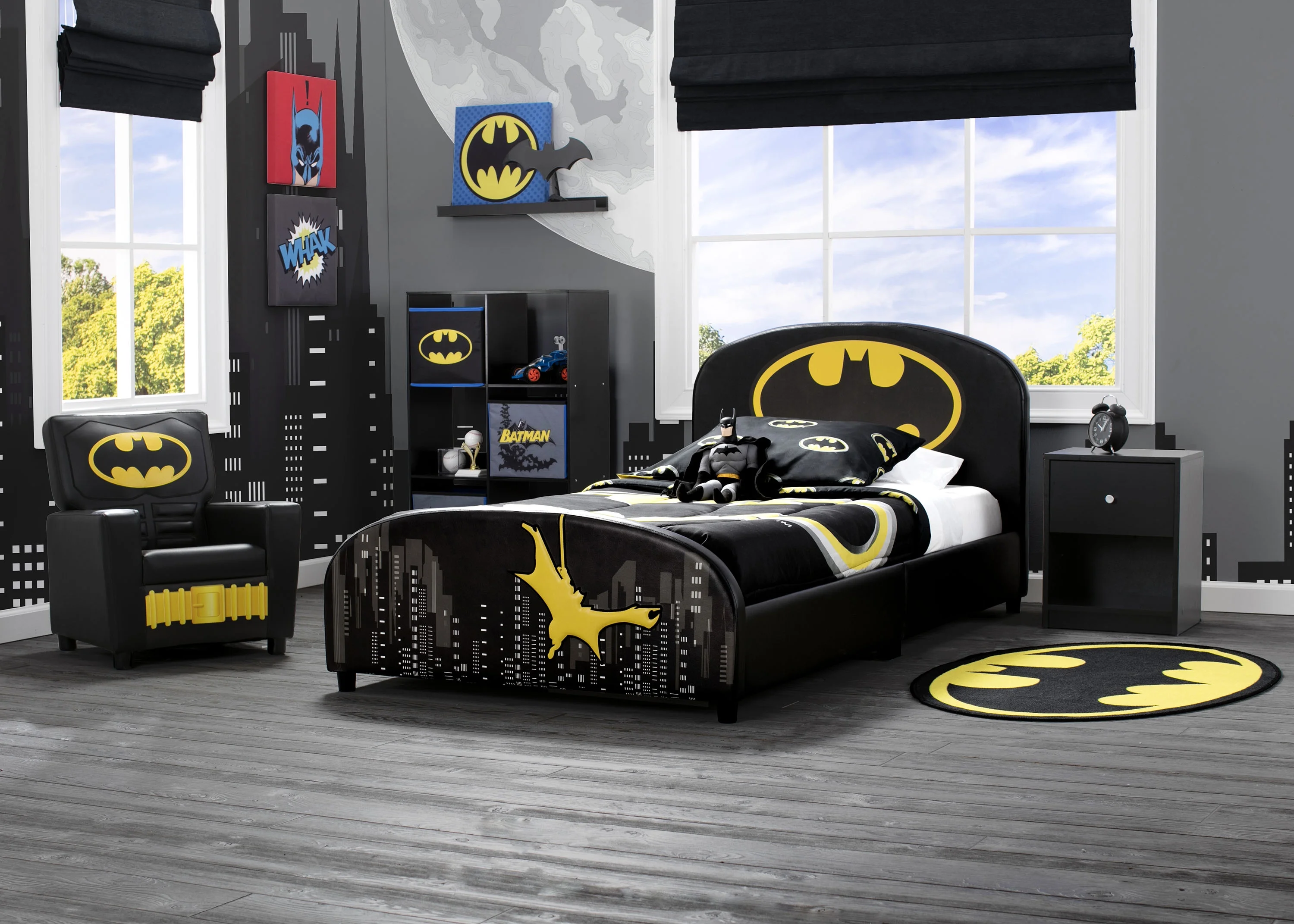 Batman Upholstered Twin Bed, Black(Batman) - Image 3