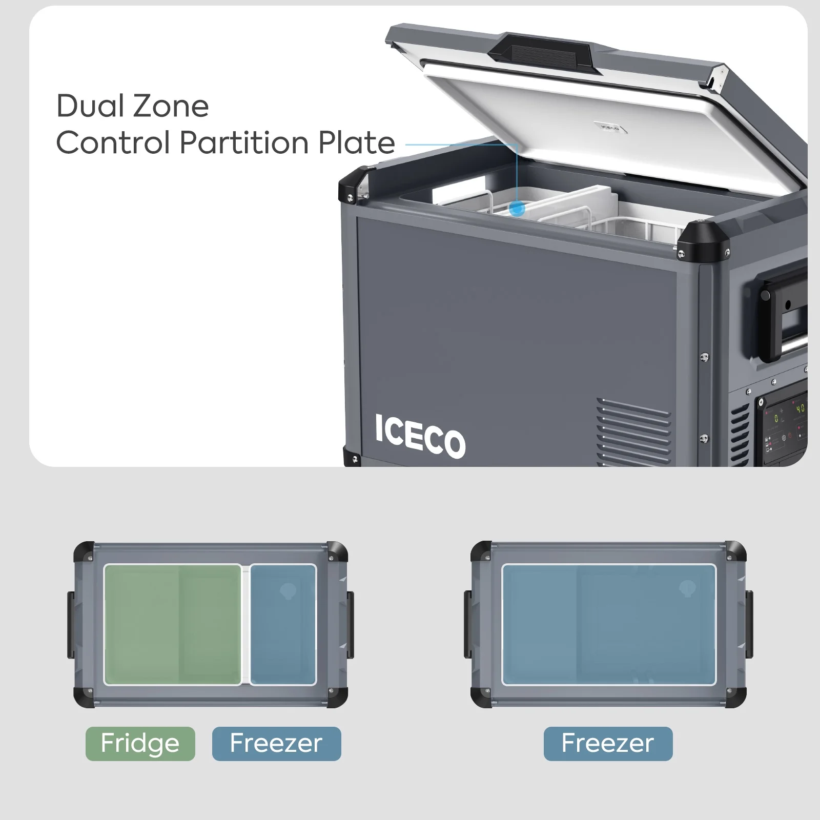 VL45 Pro Dual Zone 45QT Portable Cooler Grey - Image 4