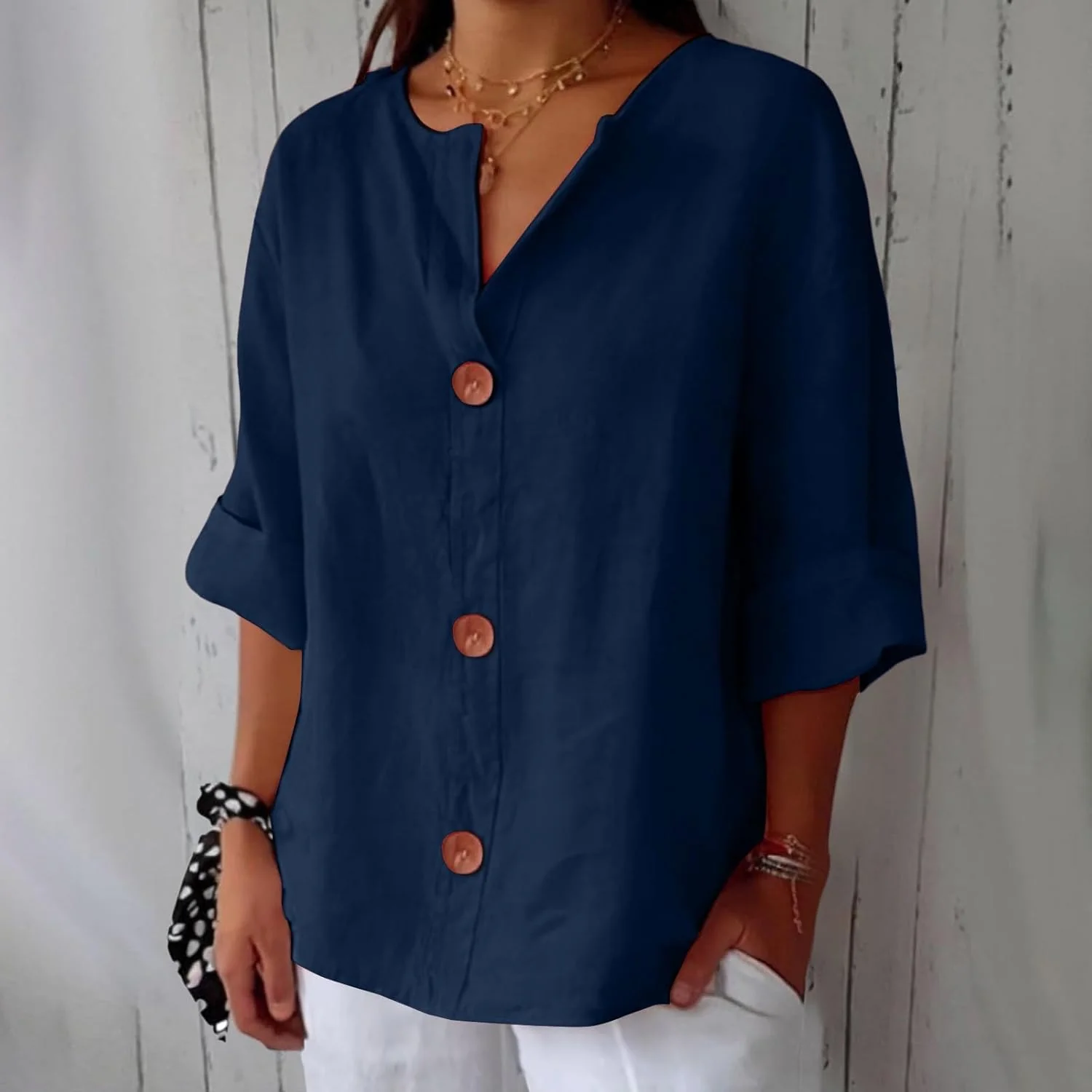 Clara - Blouse en Lin Décontractée