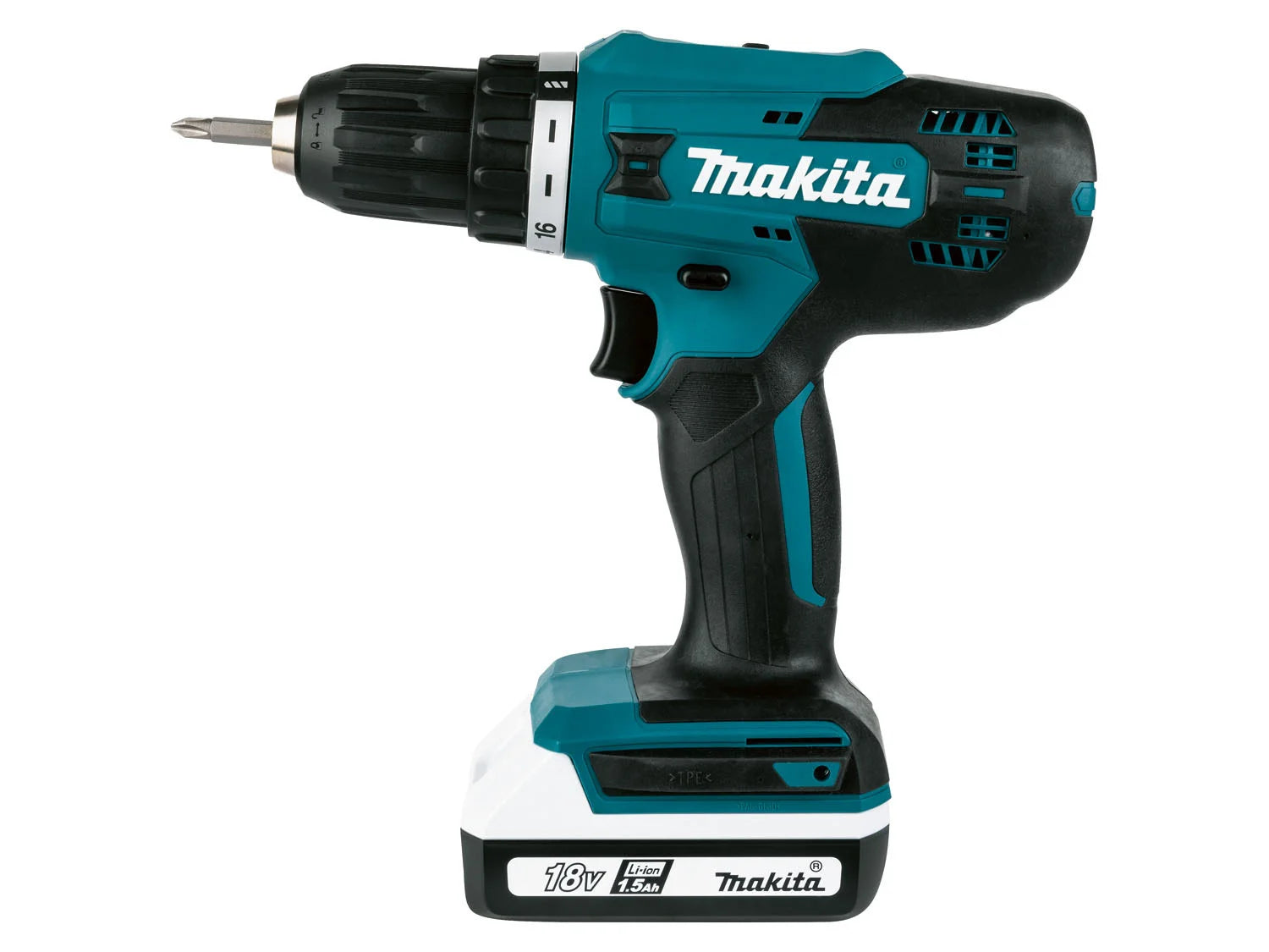 Perceuse-visseuse sans fil Makita 18 V DF488D, avec 2 batteries et chargeur