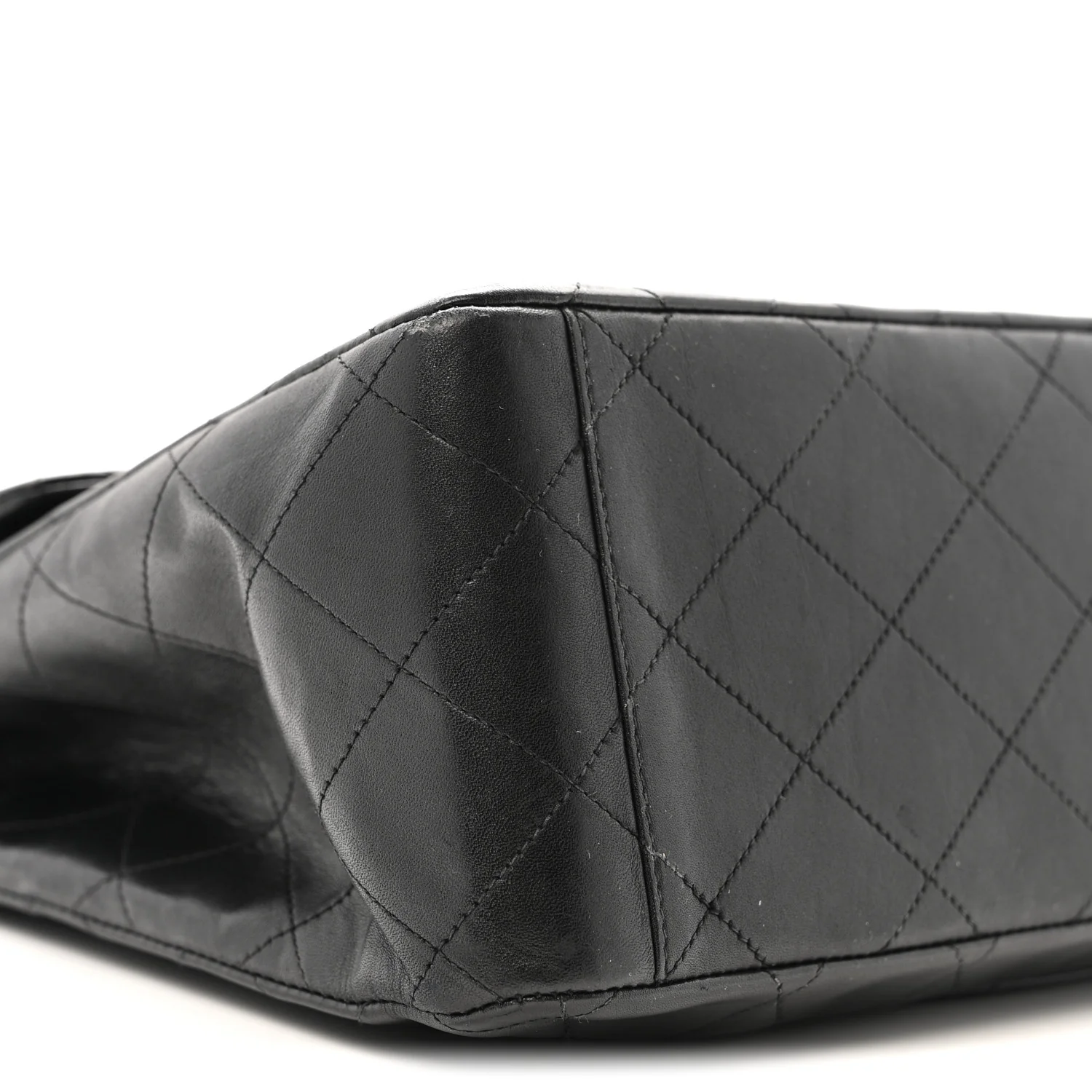 Lambskin Quilted XL Jumbo Single Flap Black
