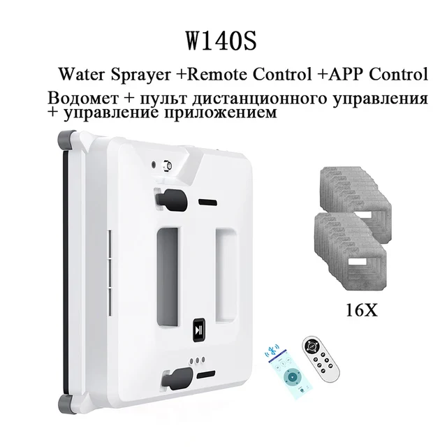 Window Washer Robot Water Spray Remote Control Electric Glass Cleaner High-rise for Window Outside Anti-falling Home Cleaning