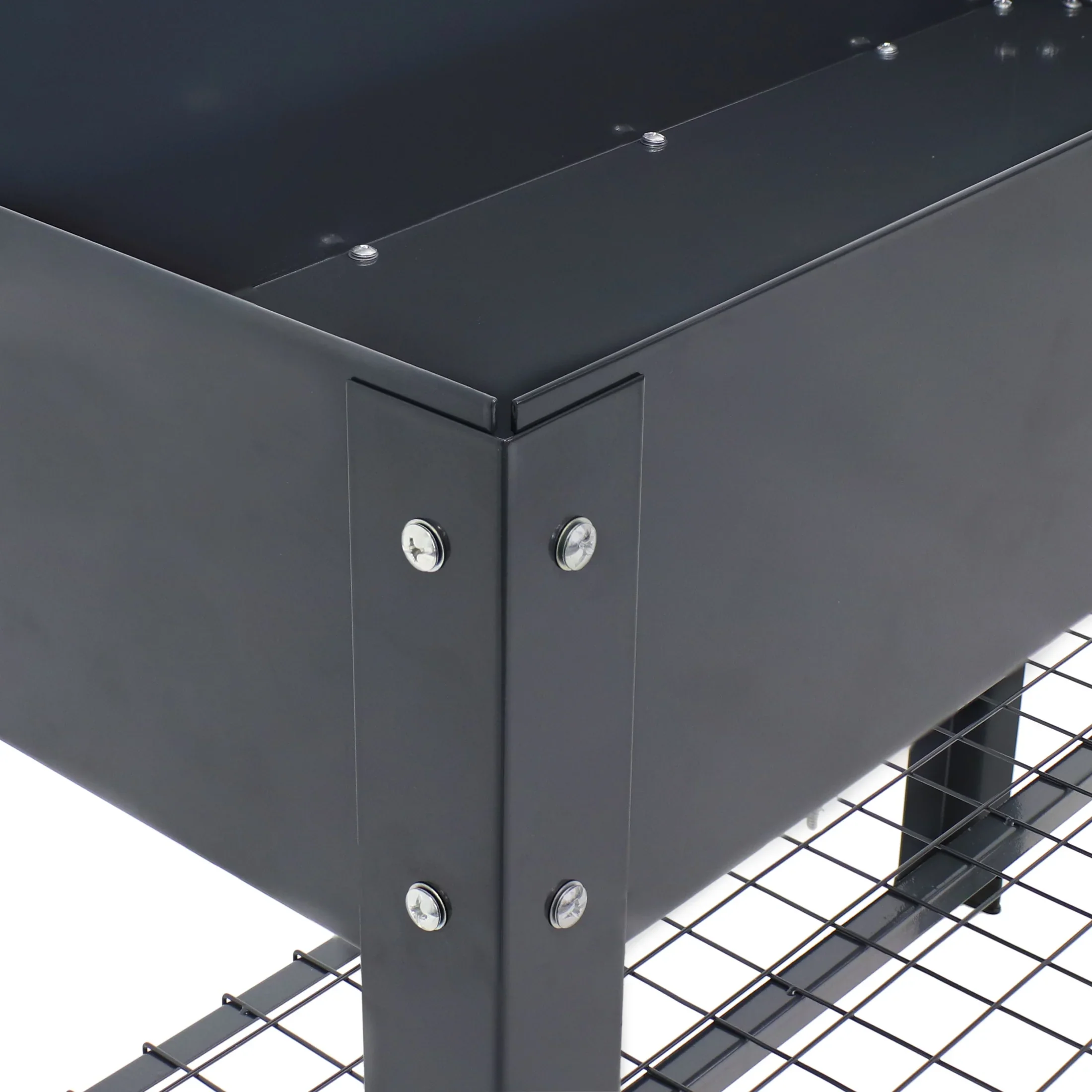 Sunnydaze 35.75 x 16 x 31.75 Black Galvanized Steel Raised Garden Bed, Set of 2