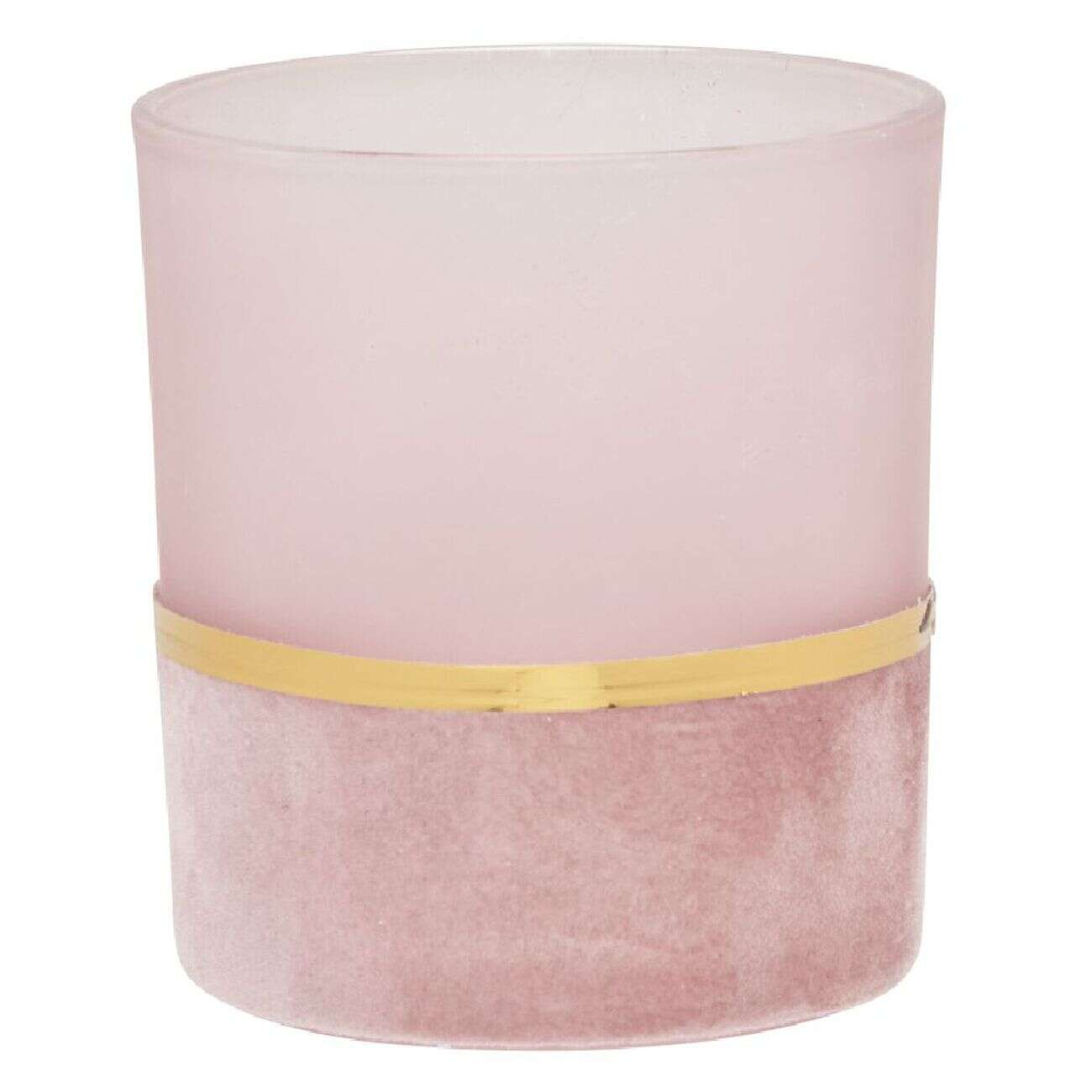 Photophore en verre teinté éco velours H8 cm