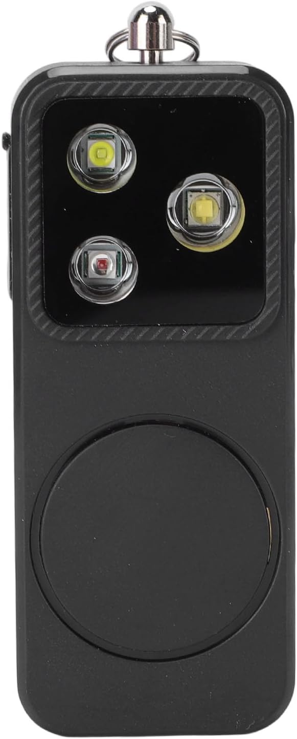 150dB Personal Alarm with 4 Lighting Modes, USB C Rechargeable, Compact Keychain Alarm for Night Runs Camping and Distress Signals Enhancing Nighttime Security (Black)