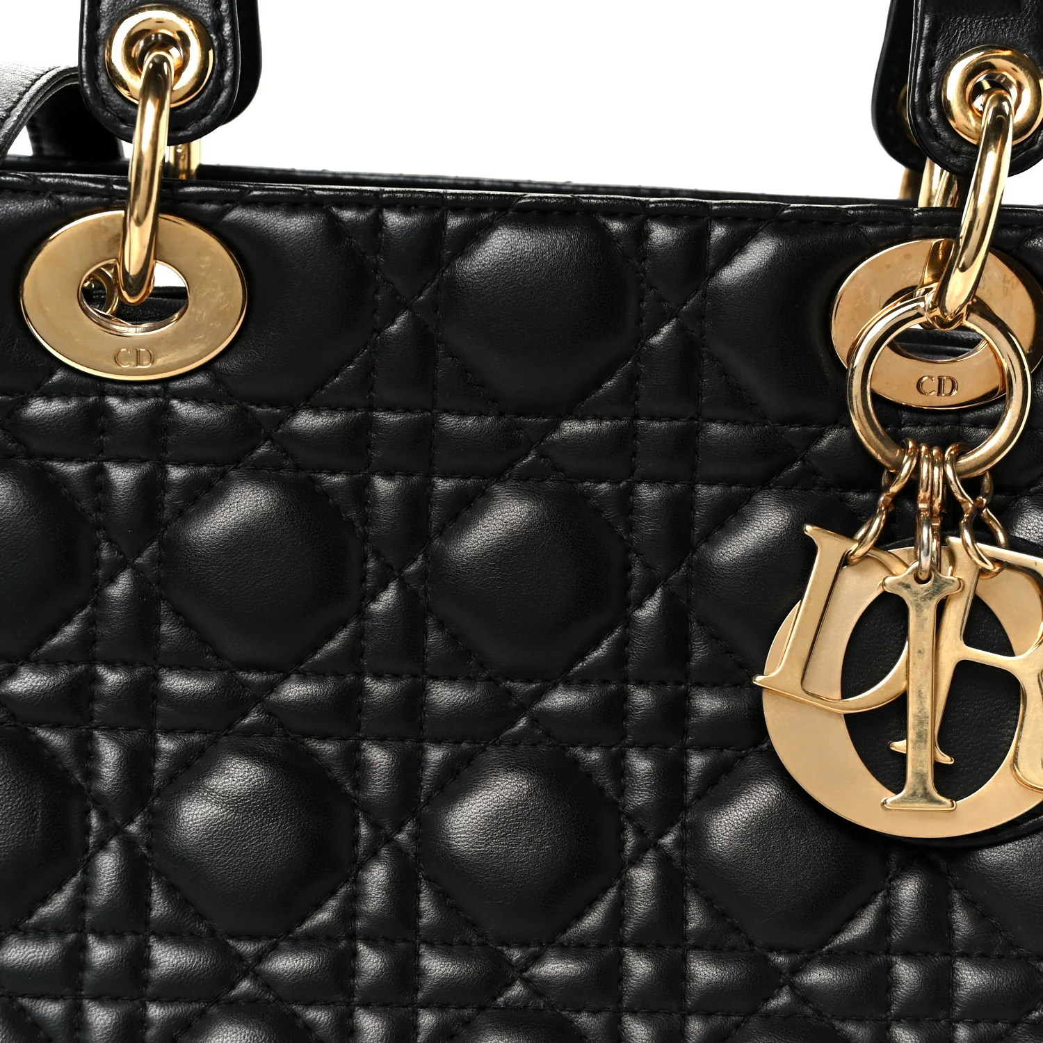 Lambskin Cannage Medium Lady Dior Black