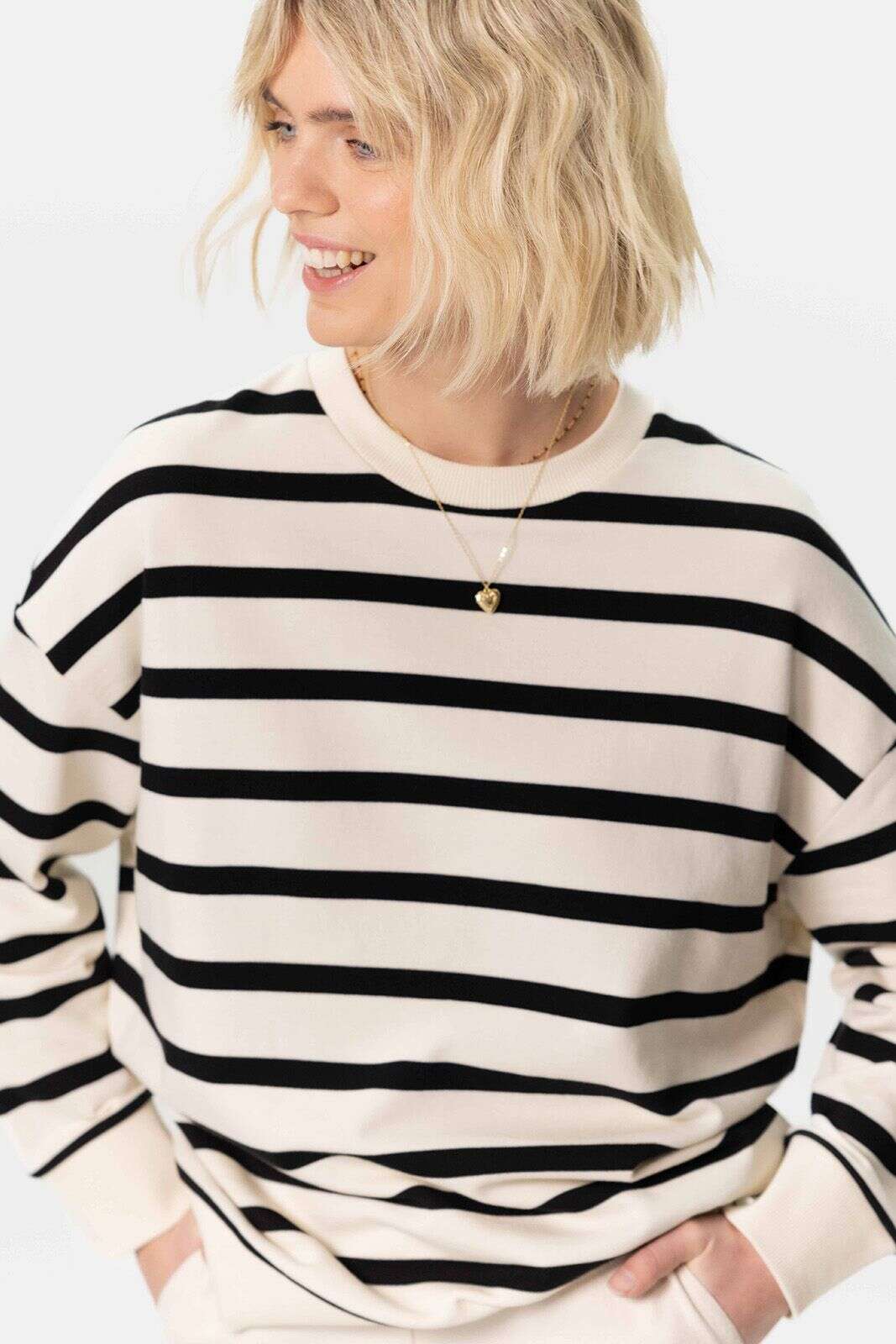 Off-white oversized gestreepte sweater