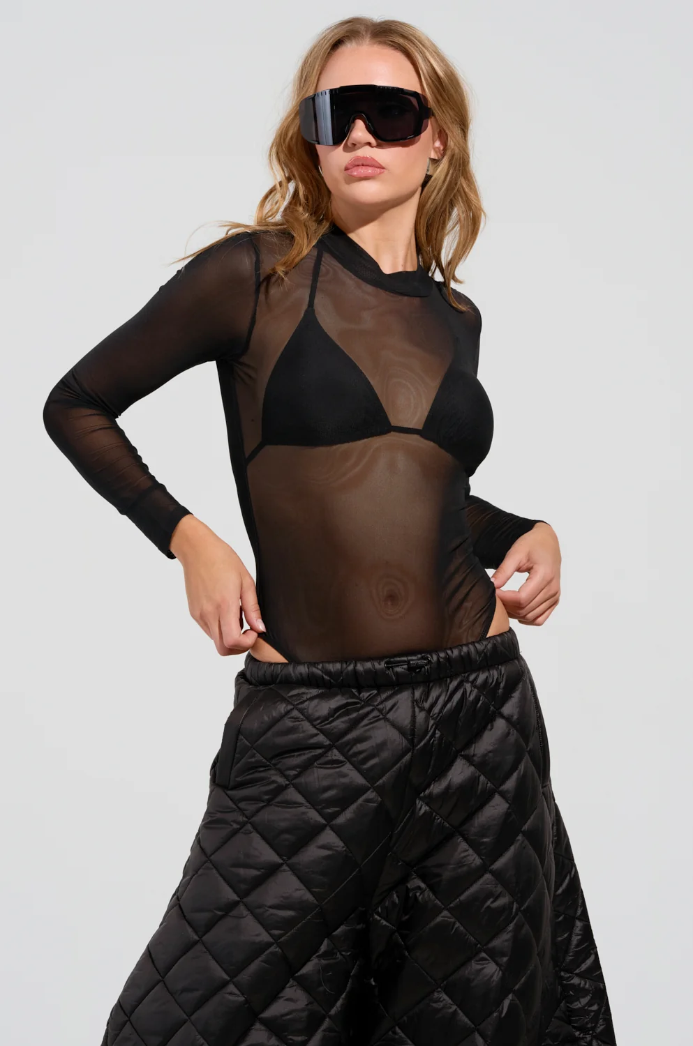 NEW BODY LONG SLEEVE MESH BODYSUIT - Akira Store