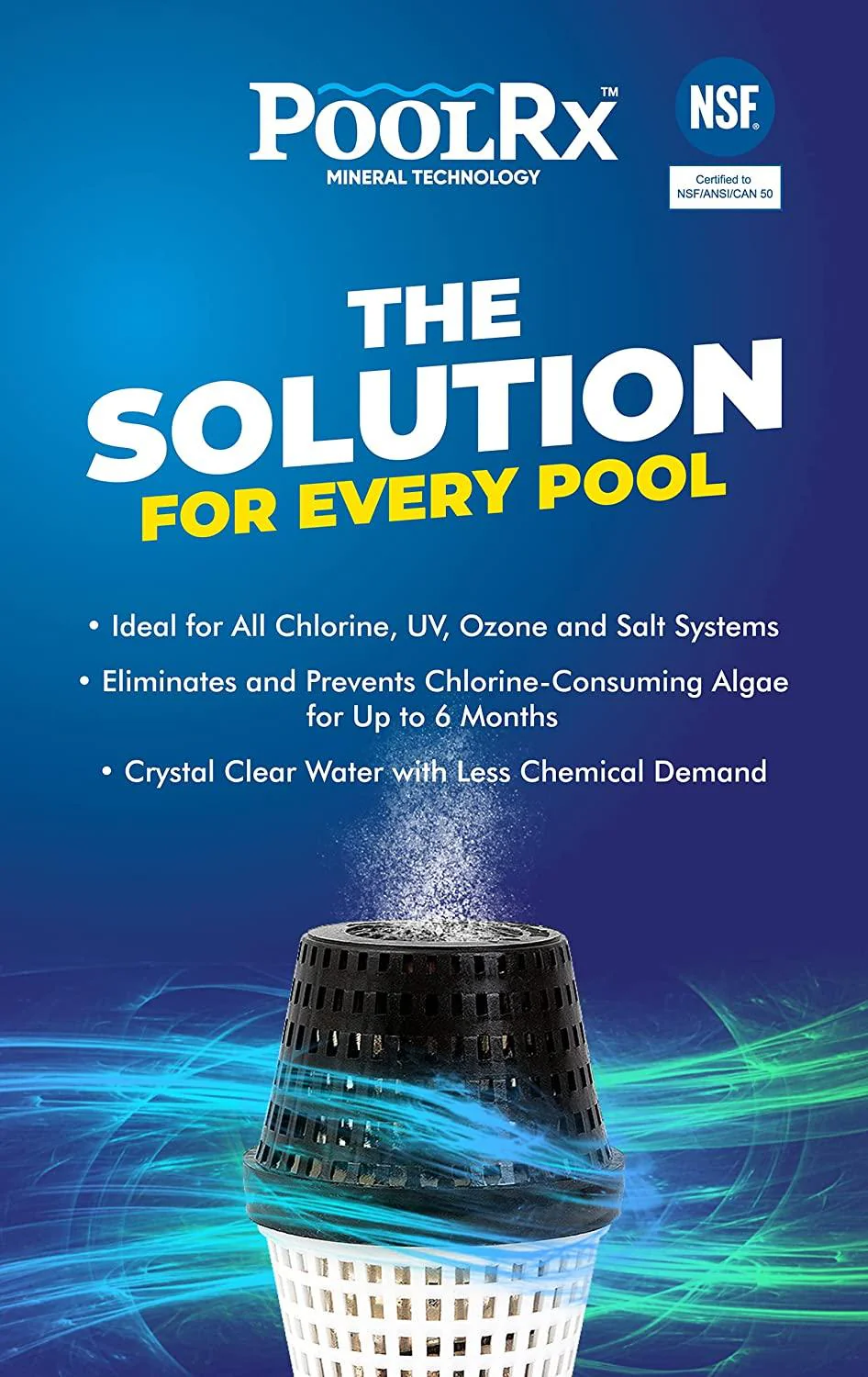 101067 Unités noires Algicides pour piscines (paquet de 4), 20 000 à 30 000 gallons