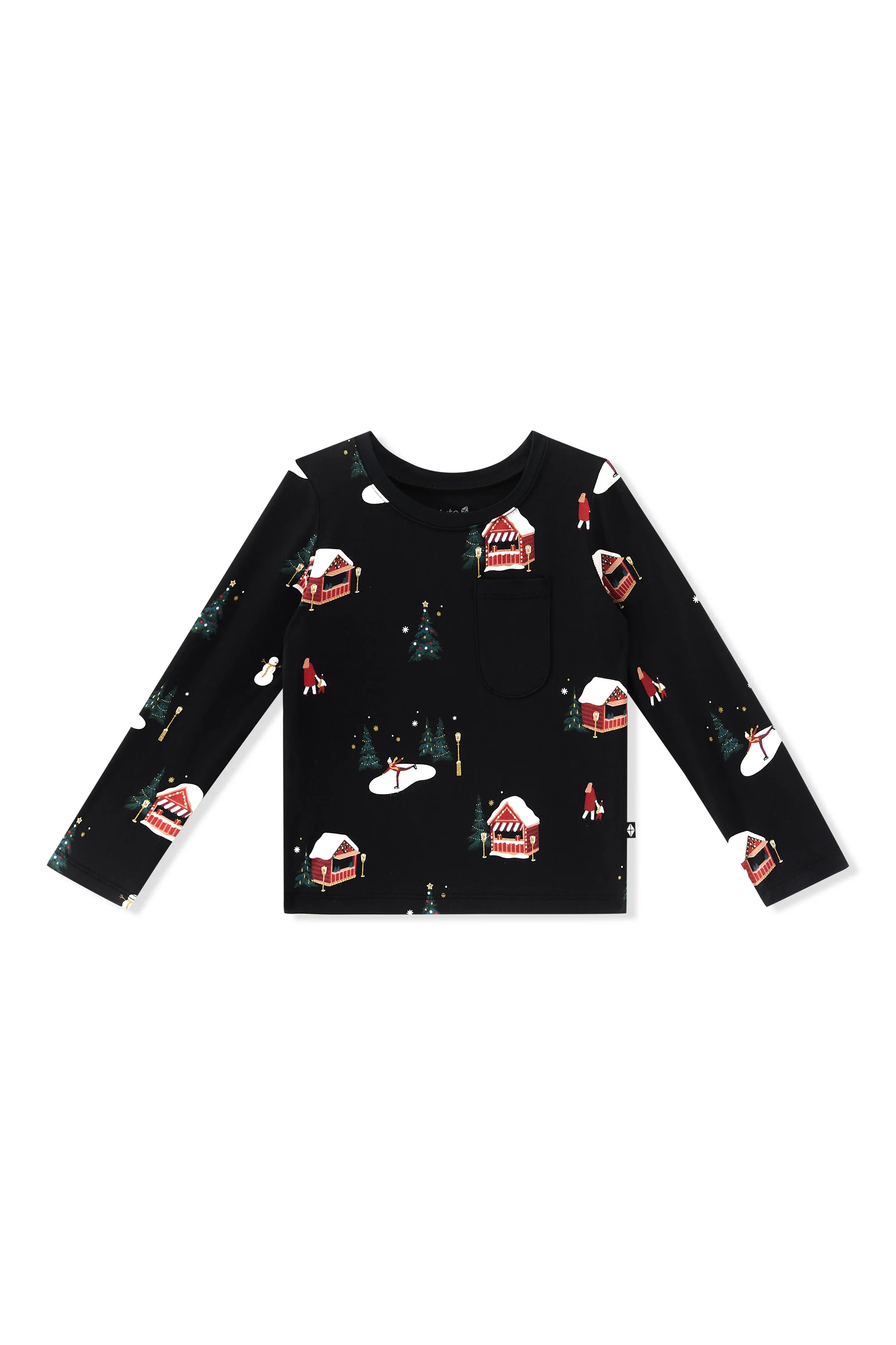 Long Sleeve Toddler Crew Neck Tee in Winter Wonderland