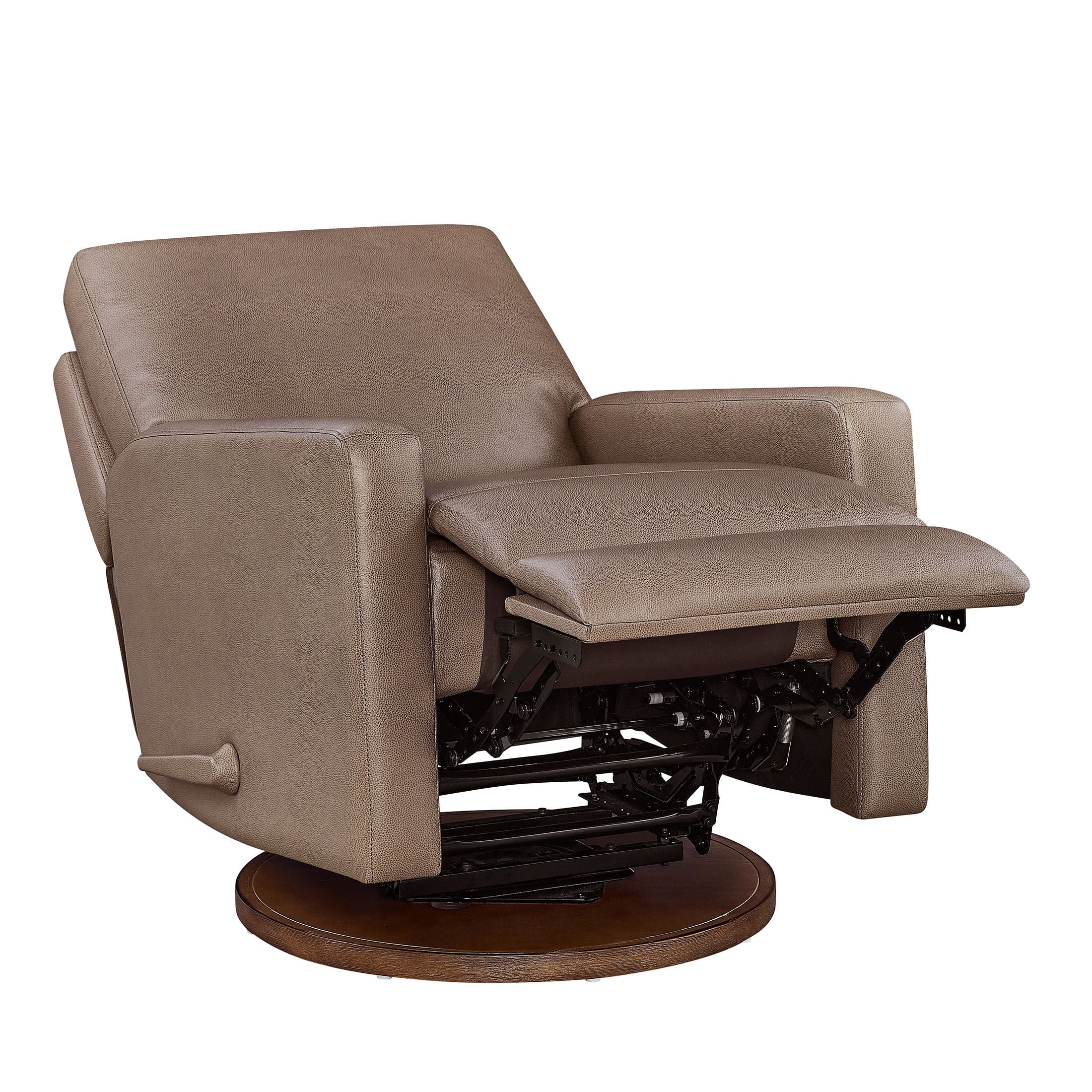 Better Homes & Gardens Modern Farmhouse Glider Recliner, Taupe Faux Leather