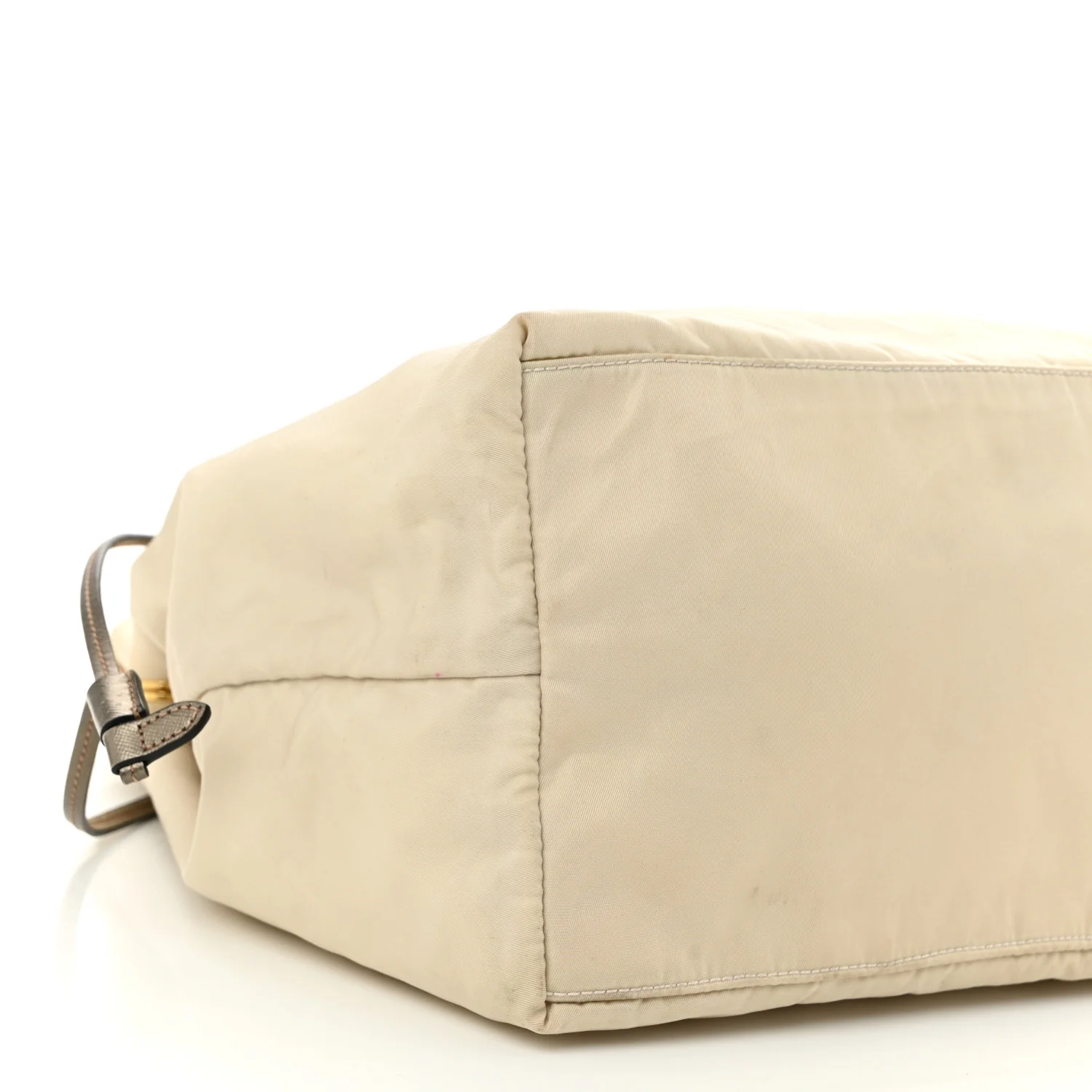 Tessuto Nylon Saffiano Shopping Tote White