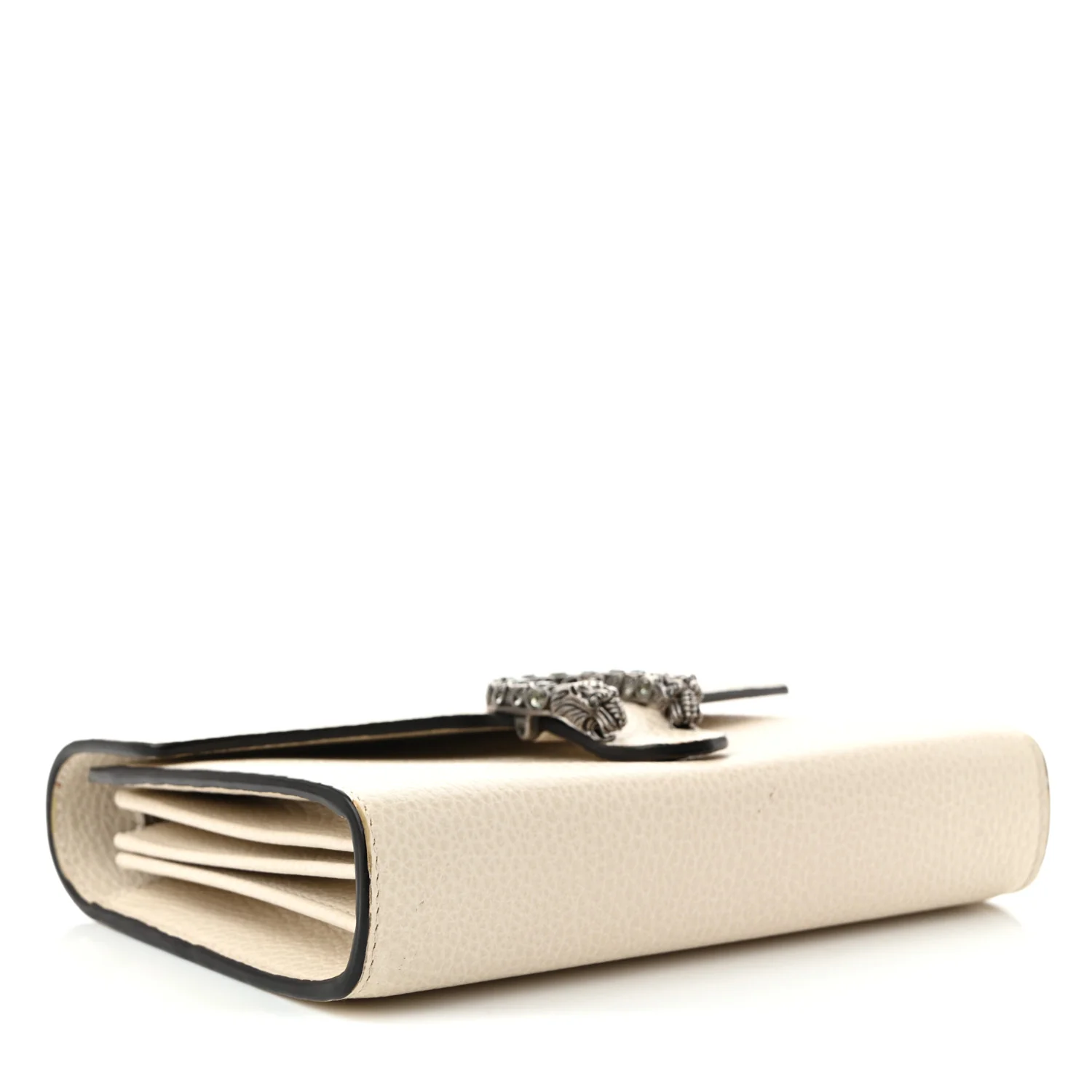 Dollar Calfskin Mini Dionysus Chain Wallet Mystic White
