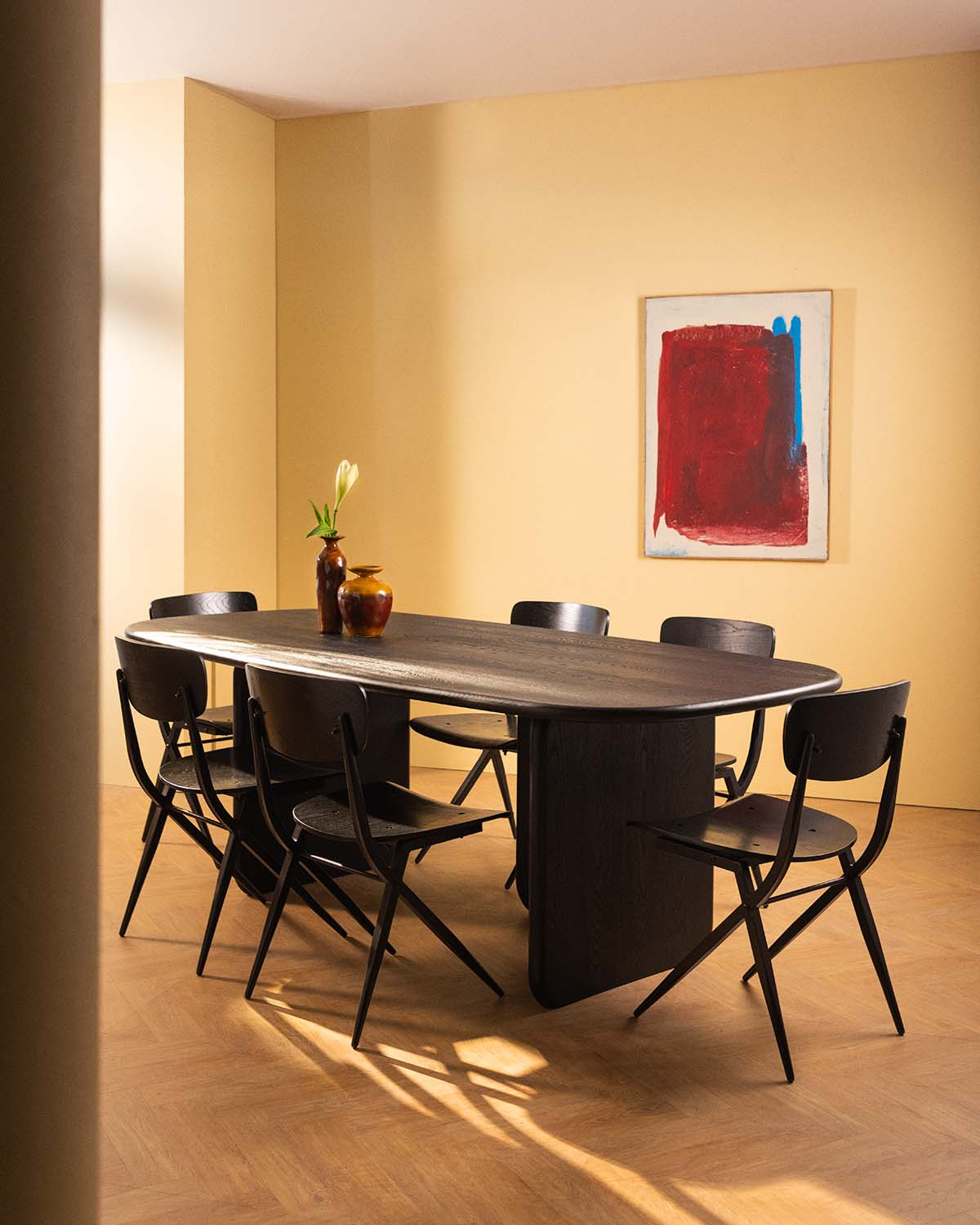 Set Kuroen - Ticher - Set de Mesa de Comedor Rectangular (220x110 cm) Kuroen y 6 Sillas de Comedor de Madera Ticher