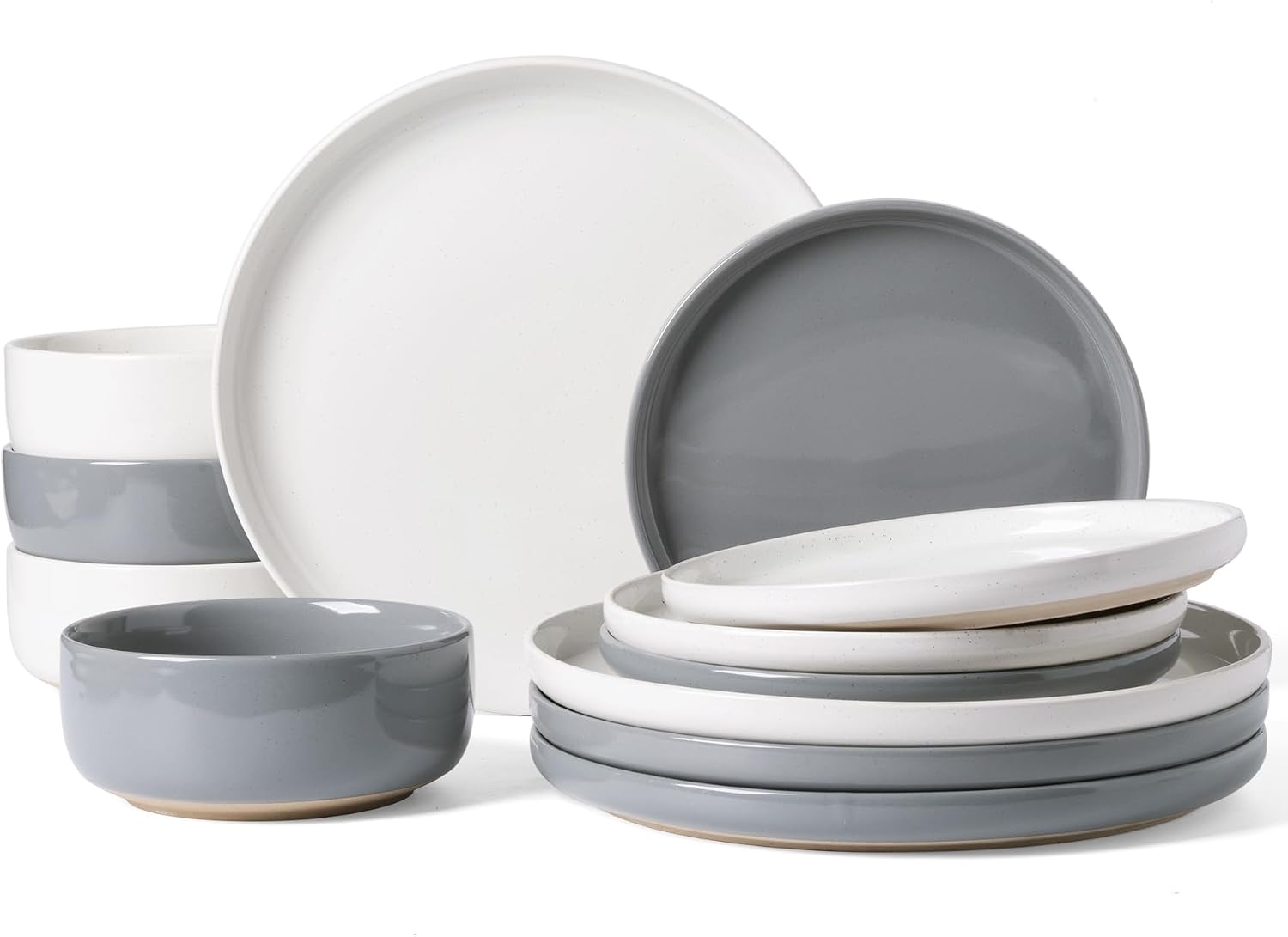 Famiware Milkyway 12-Piece Stoneware Dinnerware Set, White