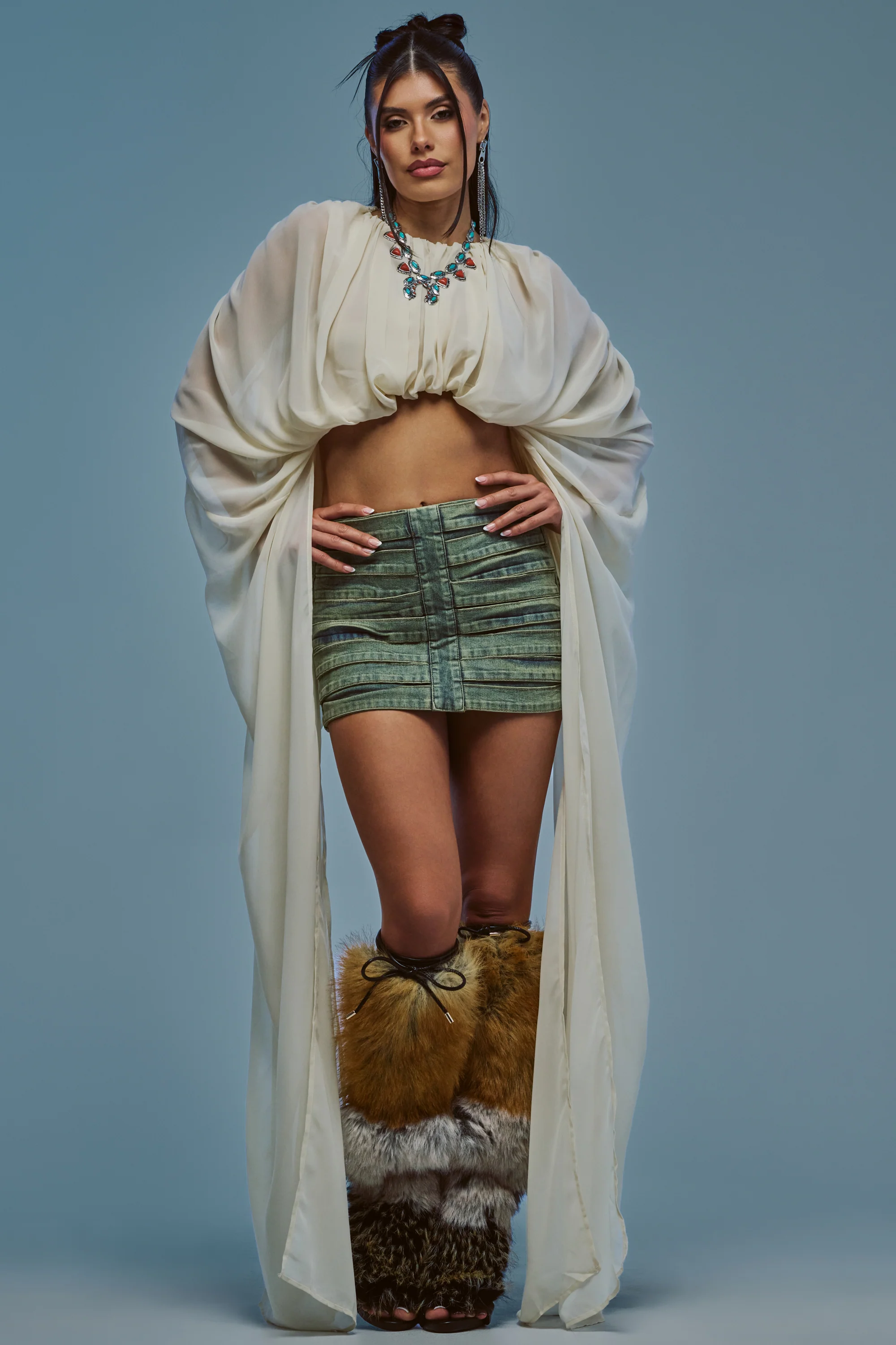 FLY WITH ME CHIFFON BLOUSE IN IVORY - Akira Store
