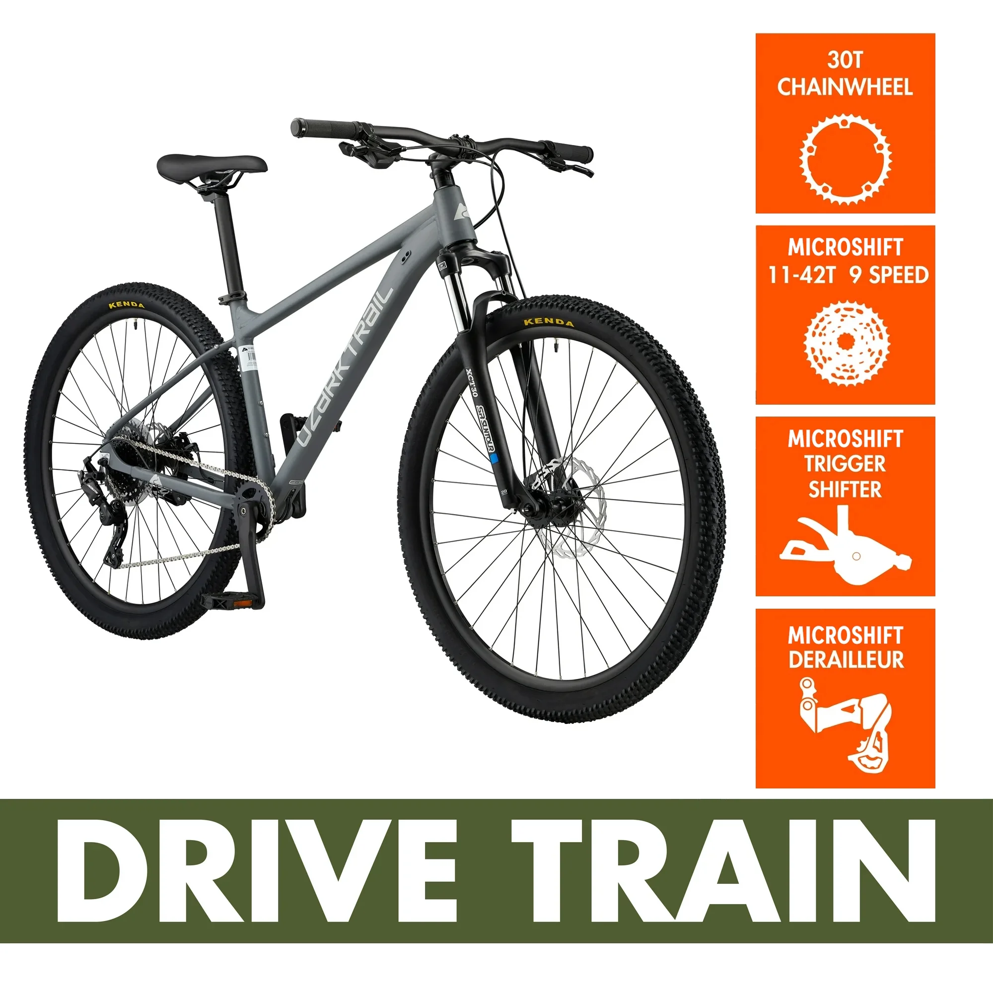 29" Ridge Mountain Bike, Medium Frame, Fits Riders 5'7" 5'11", Gray, Adult(17 in) - Image 9