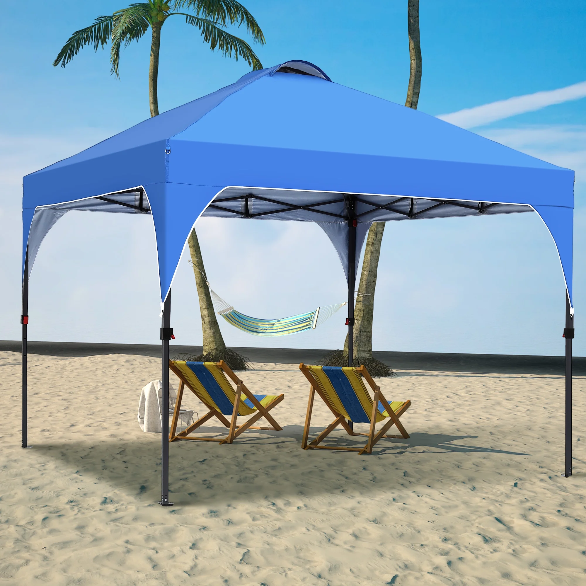 8'x8' Pop Up Canopy Tent, Easy-Setup Gazebo, Outdoor Canopy with 3 Adjustable Heights for Events, Parties, Camping, Blue(8 x 8/Blue) - Image 8