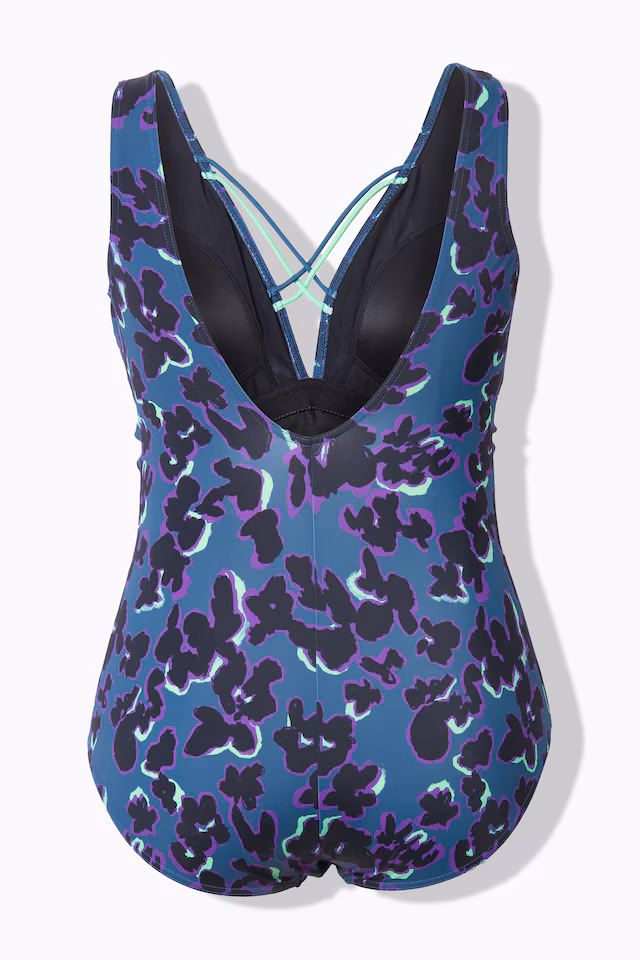 Abstract Print Strappy Swimsuit