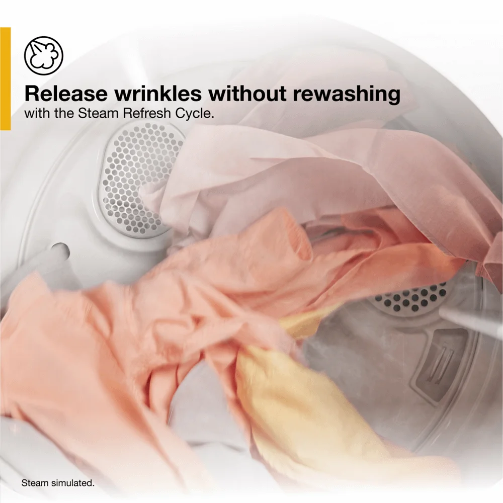 Whirlpool?? WED5050LW 7.0 Cu. Ft. Top Load Electric Moisture Sensing Dryer with Steam