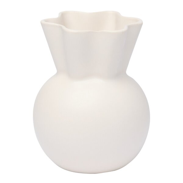 Sweeping Top vase svungen 14 cm hvit