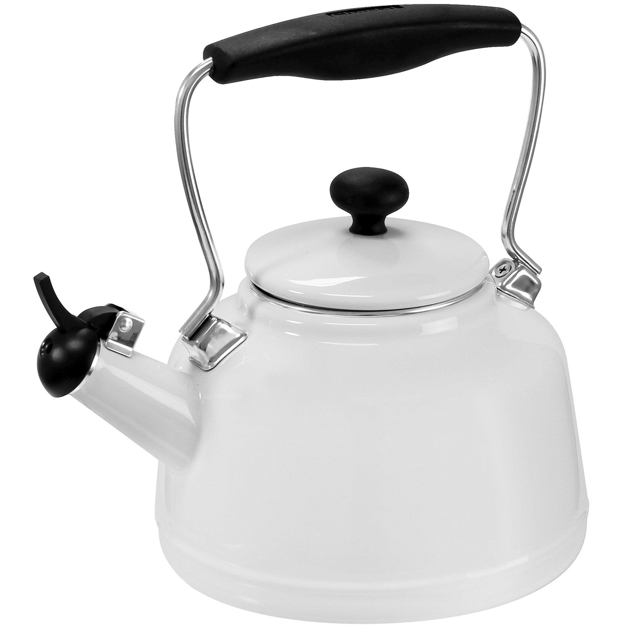 Chantal 1.7-QUARTS Enamel-on-Steel Vintage Teakettle - White