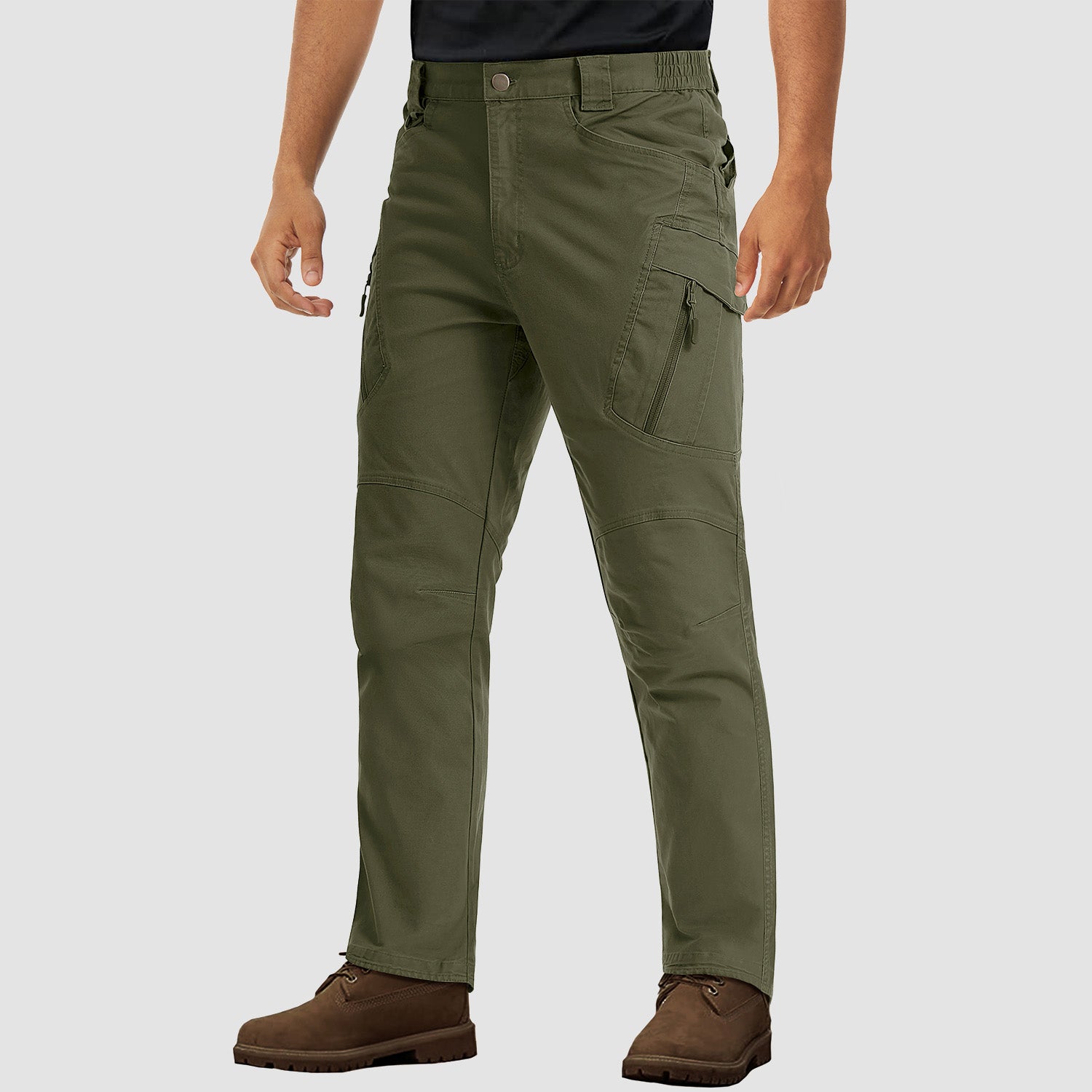 Pantalon de travail cargo léger en tissu ripstop à 9 poches, style tactique homme, avec 9 poches