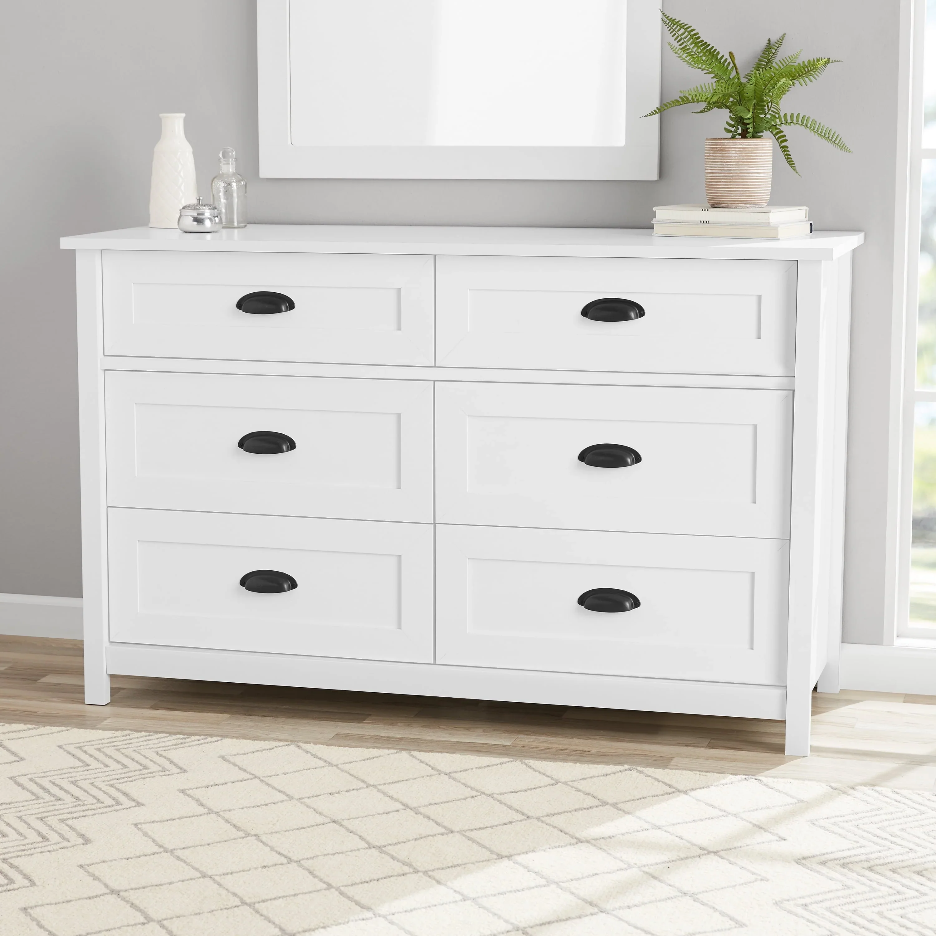 Better Homes & Gardens Lafayette 6-Drawer Dresser, Soft White Finish