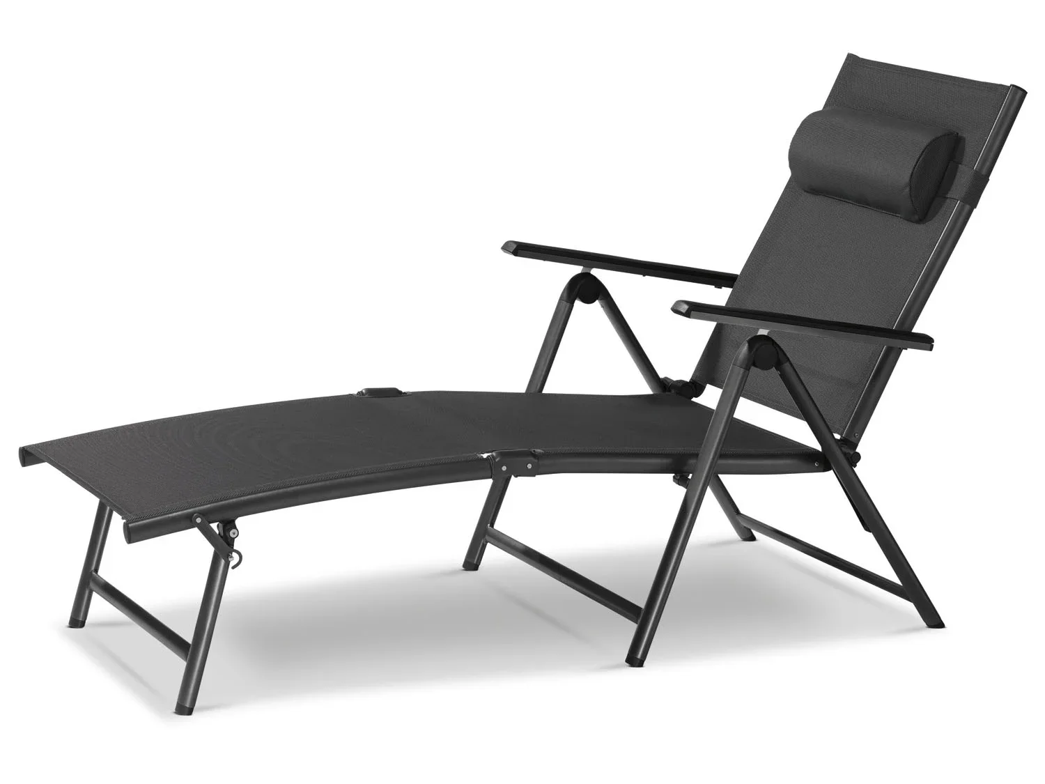LIVARNO home Bain de soleil Houston, avec appui-tte, noir/anthracite