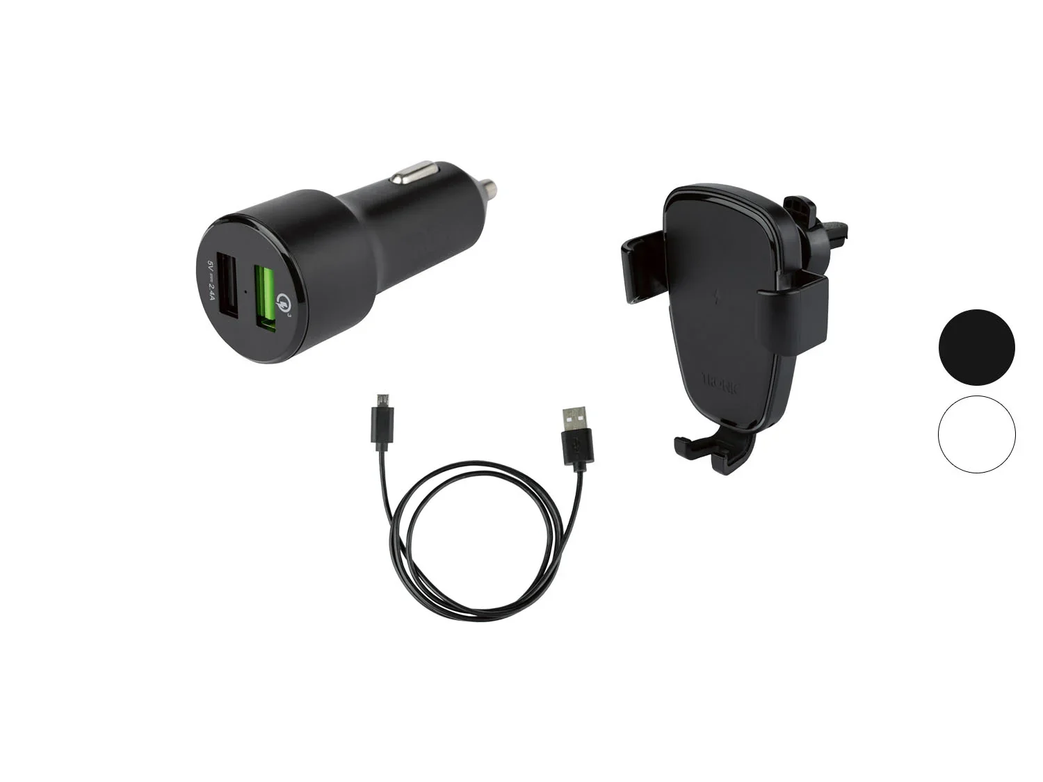 TRONIC Support Smartphone pour voiture avec chargeur Qi TKHQ 10 A1, 10 W