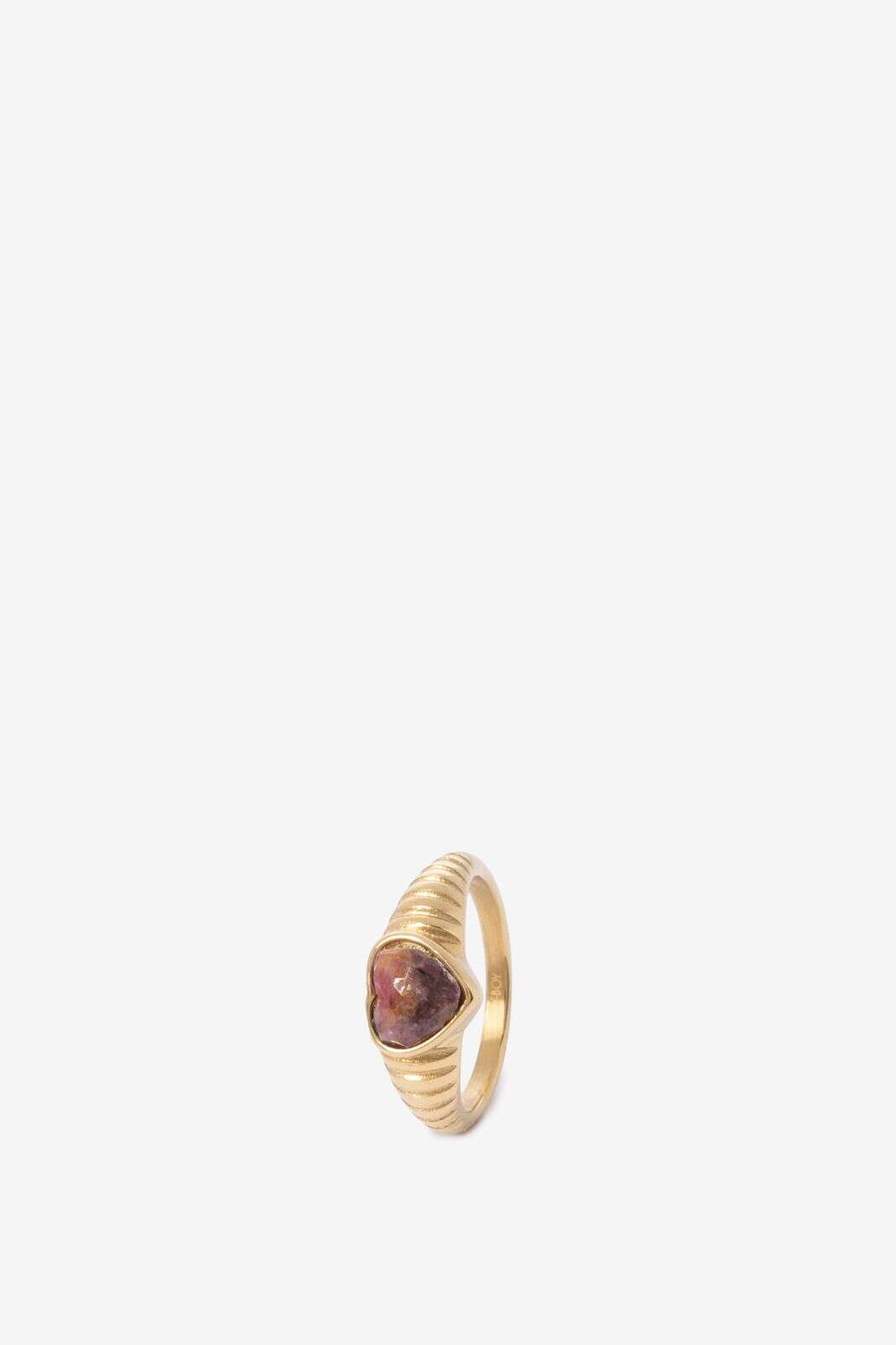 Gold plated ring met hartje