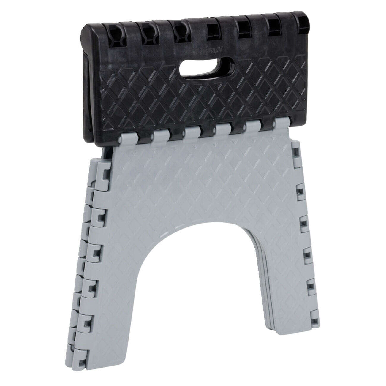 Tabouret pliant noir et gris H31 cm