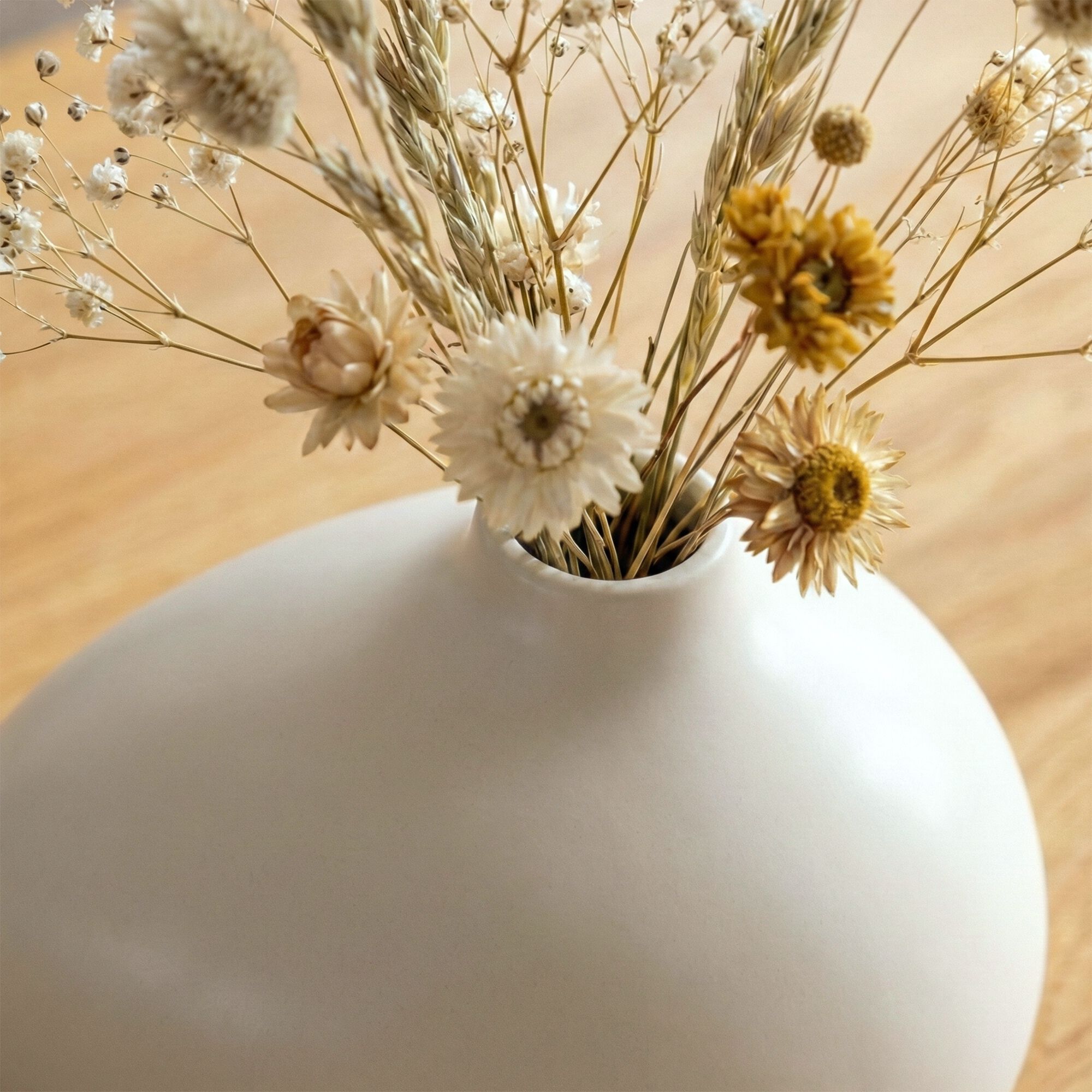 BEL - Vase asymétrique en grès - blanc H8,5cm