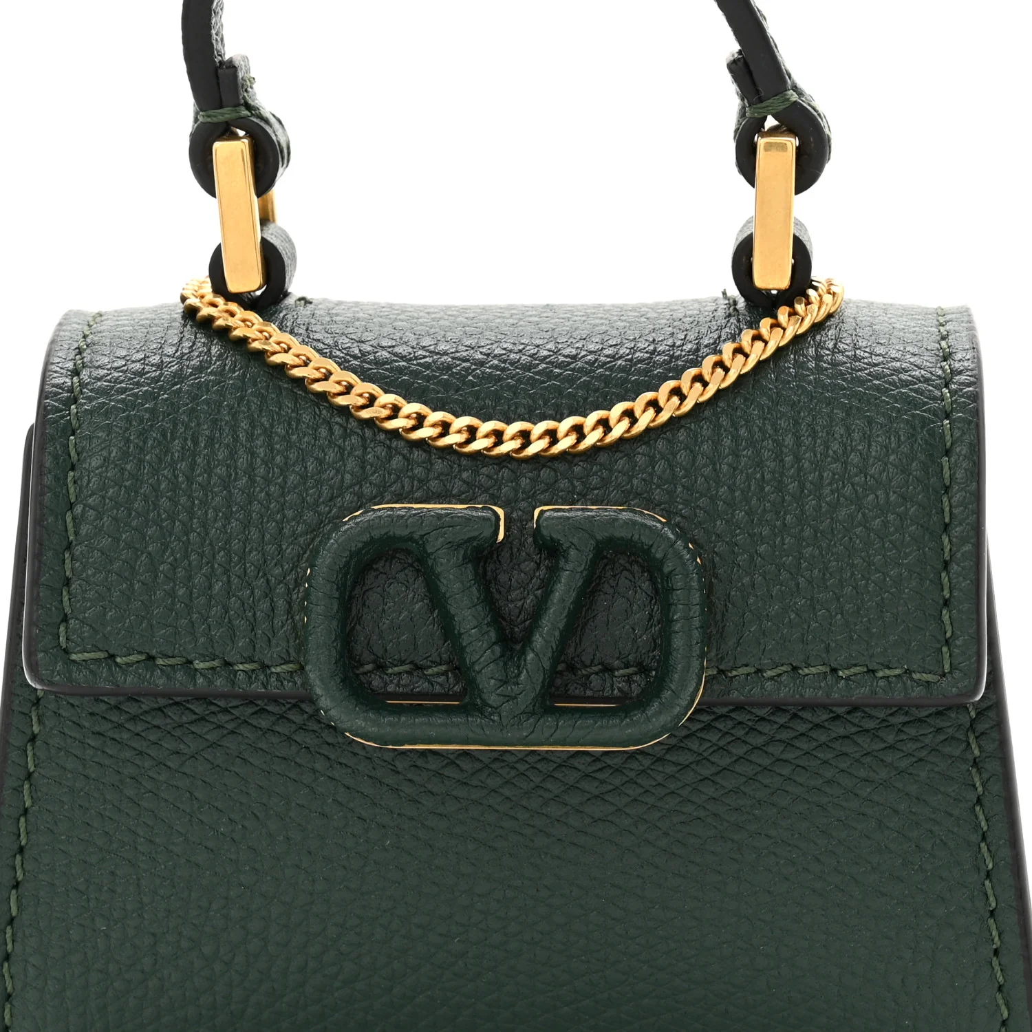 Calfskin Micro VSling Top Handle Shoulder Bag  Green