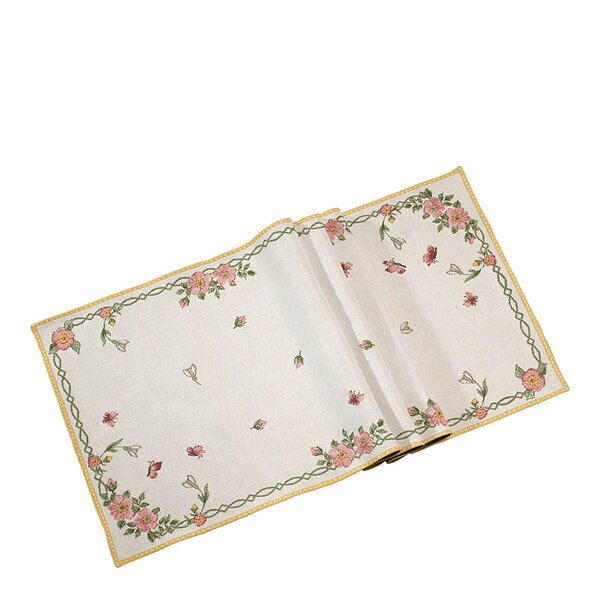 Spring Fantasy New Flowers bordløper XL 143x49 cm grønn/hvit