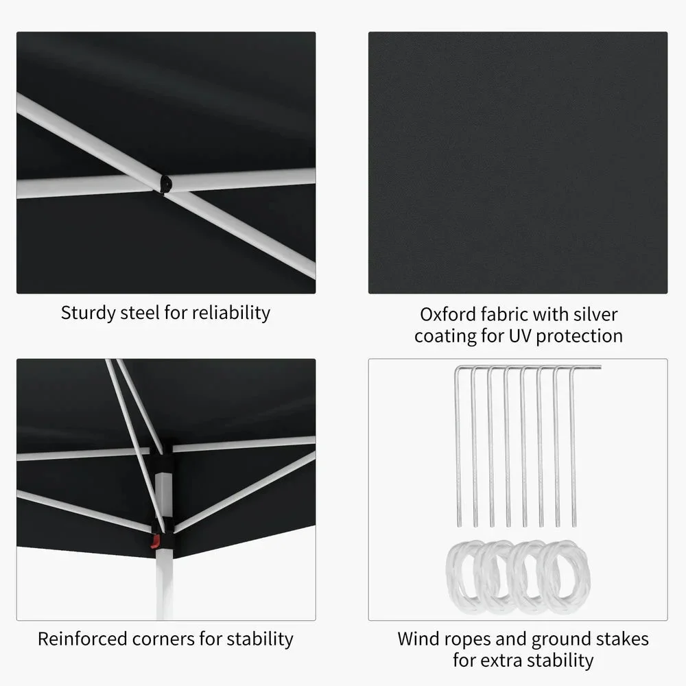GVN Backyard Garden Canopy, Camping Canopy Screen Tent,13' x 13' Pop Up Canopy Tent with Height Adjustable, Carry Bag, Gray